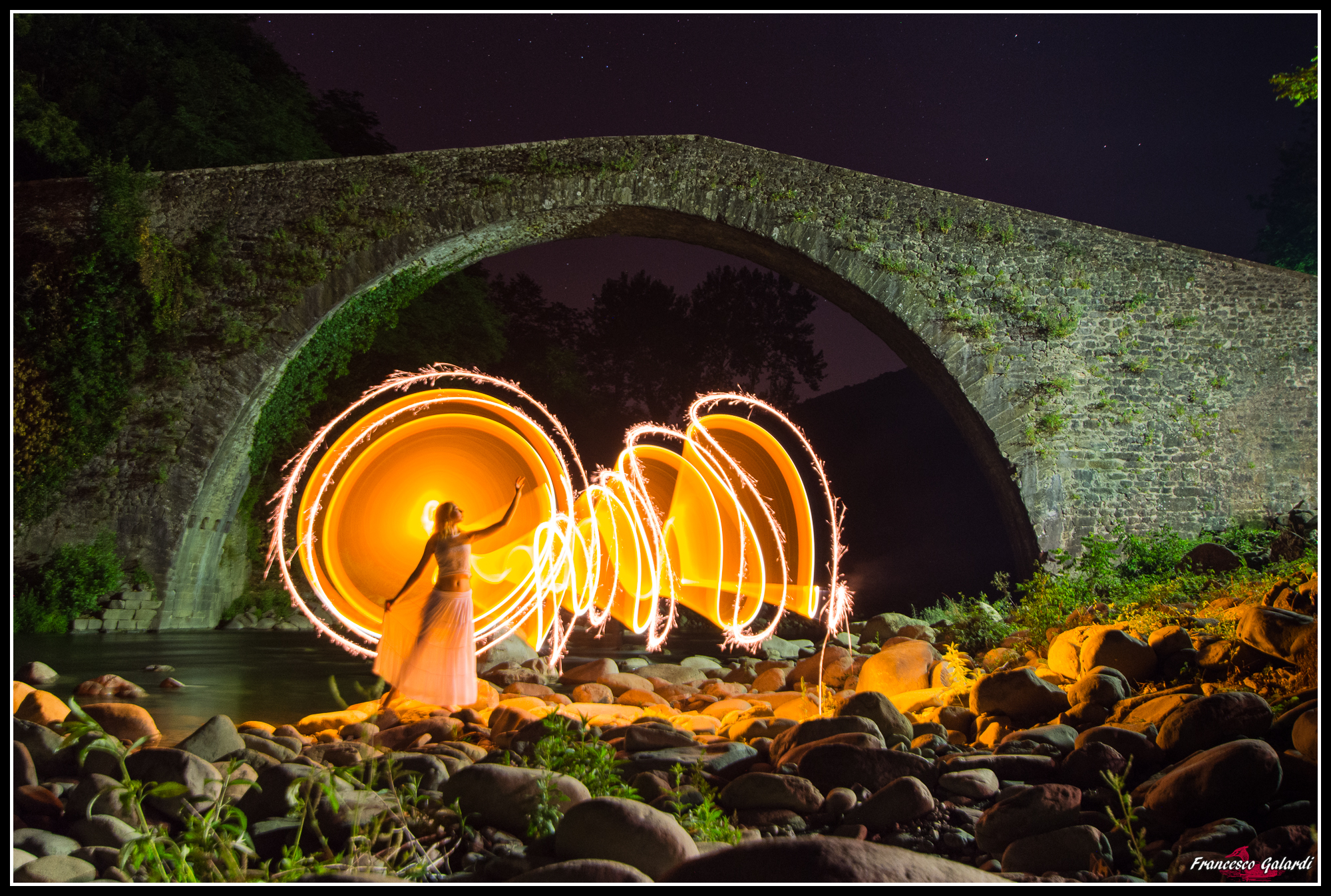 Lightpainting al ponte di castruccio
