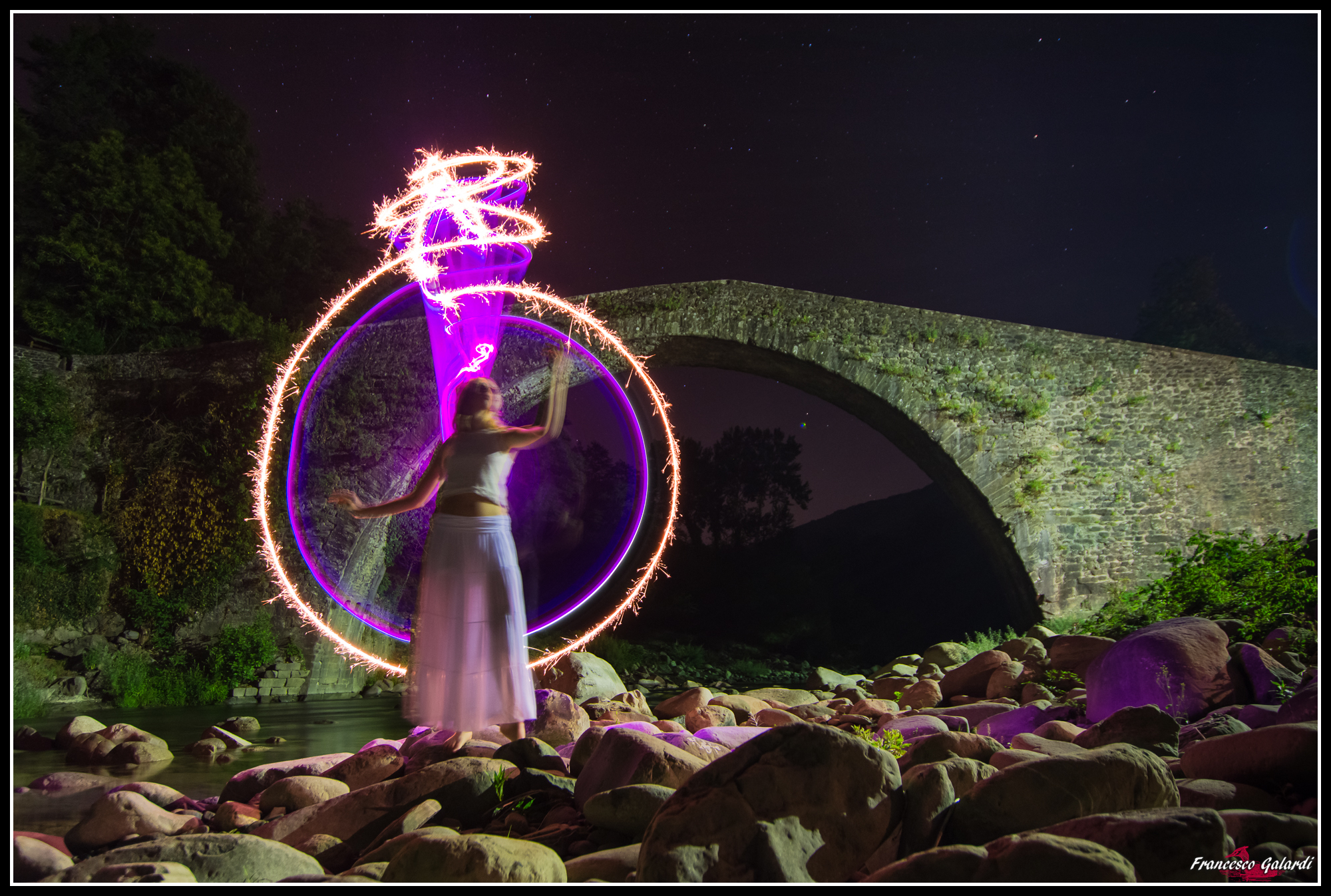 Lightpainting al ponte di castruccio