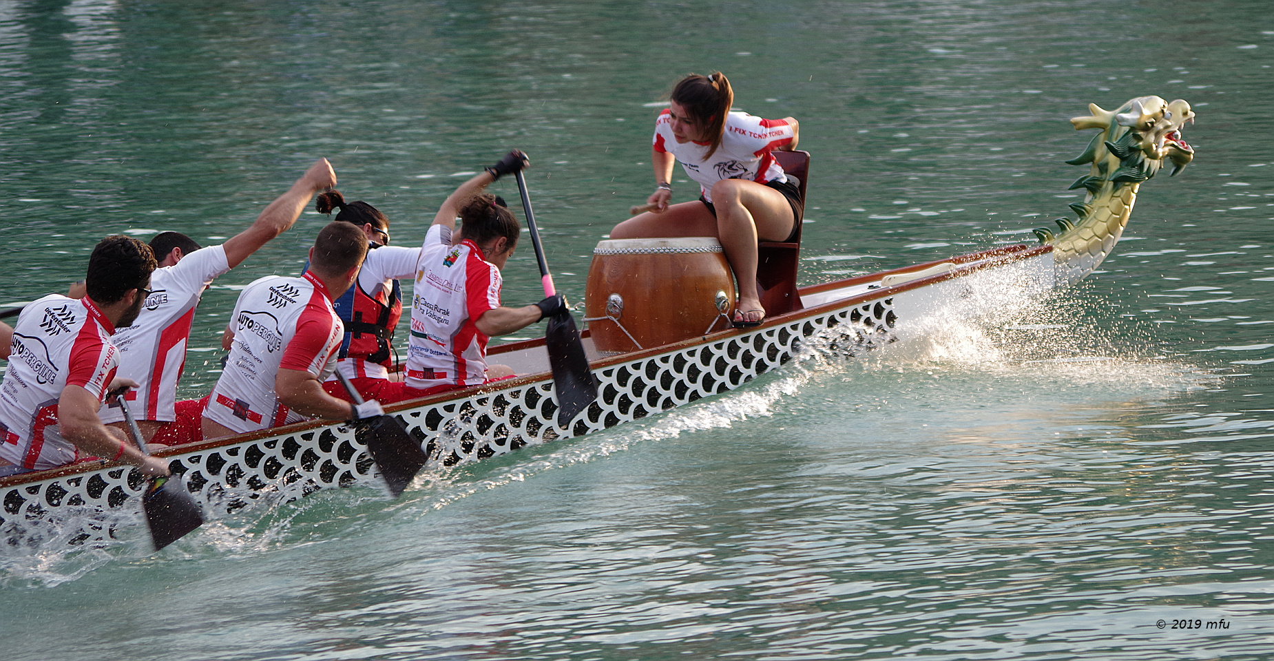 Competing with the dragon boat