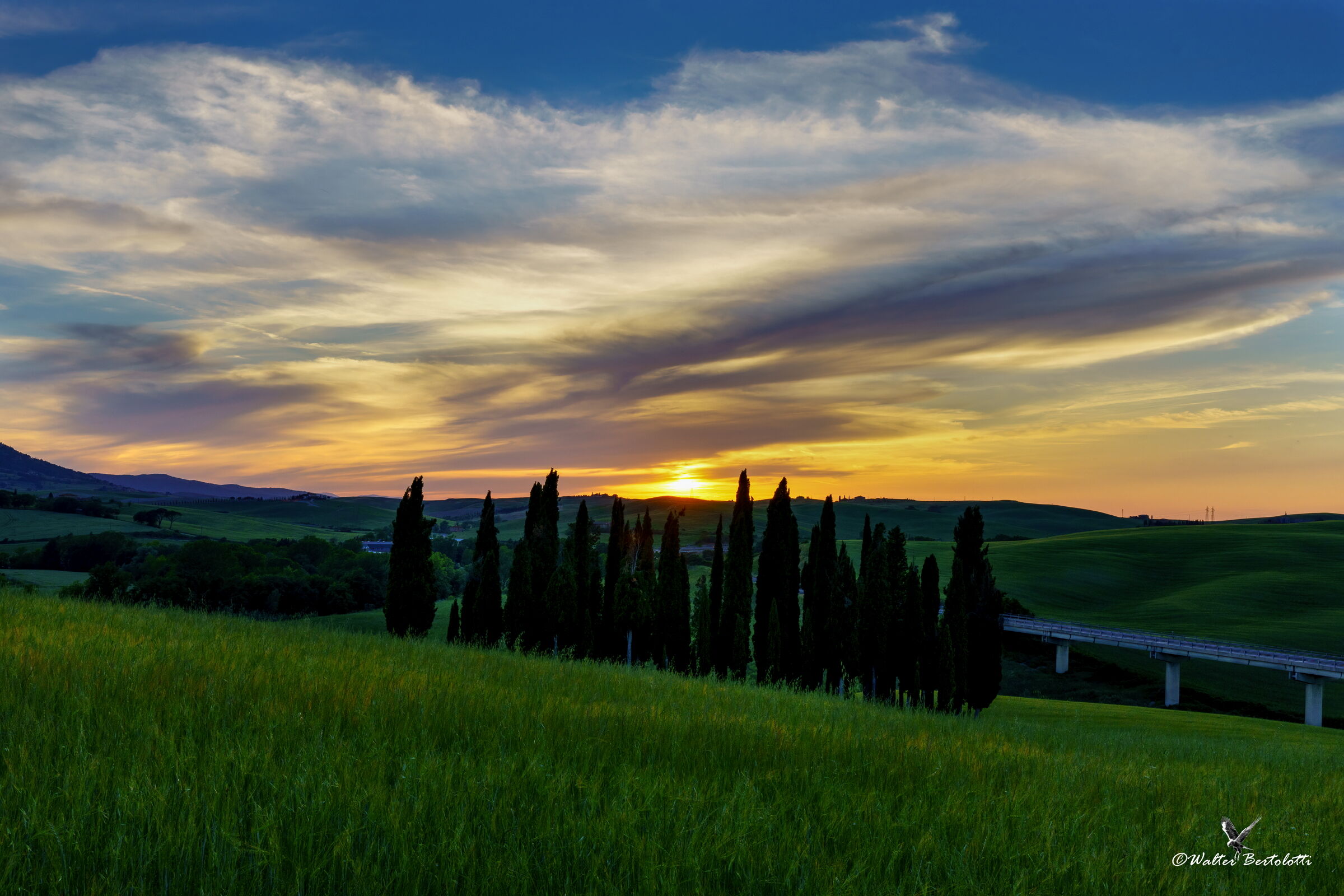 tramonto in Val d'Orcia