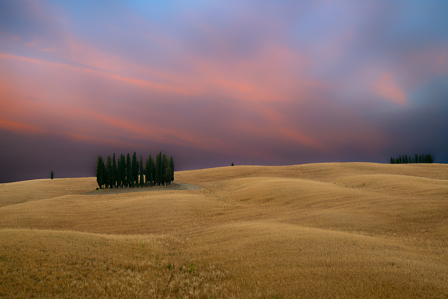 Tramonto ai cipressi di San Quirico