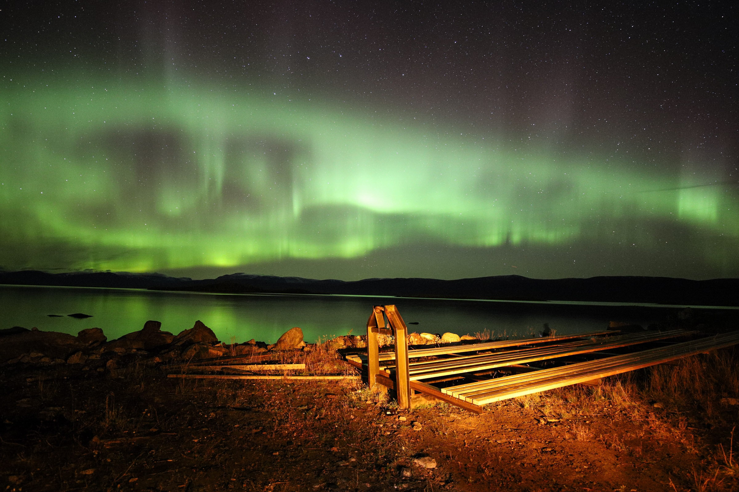 Aurora Boreale, Tornetrask Lake, Abisko