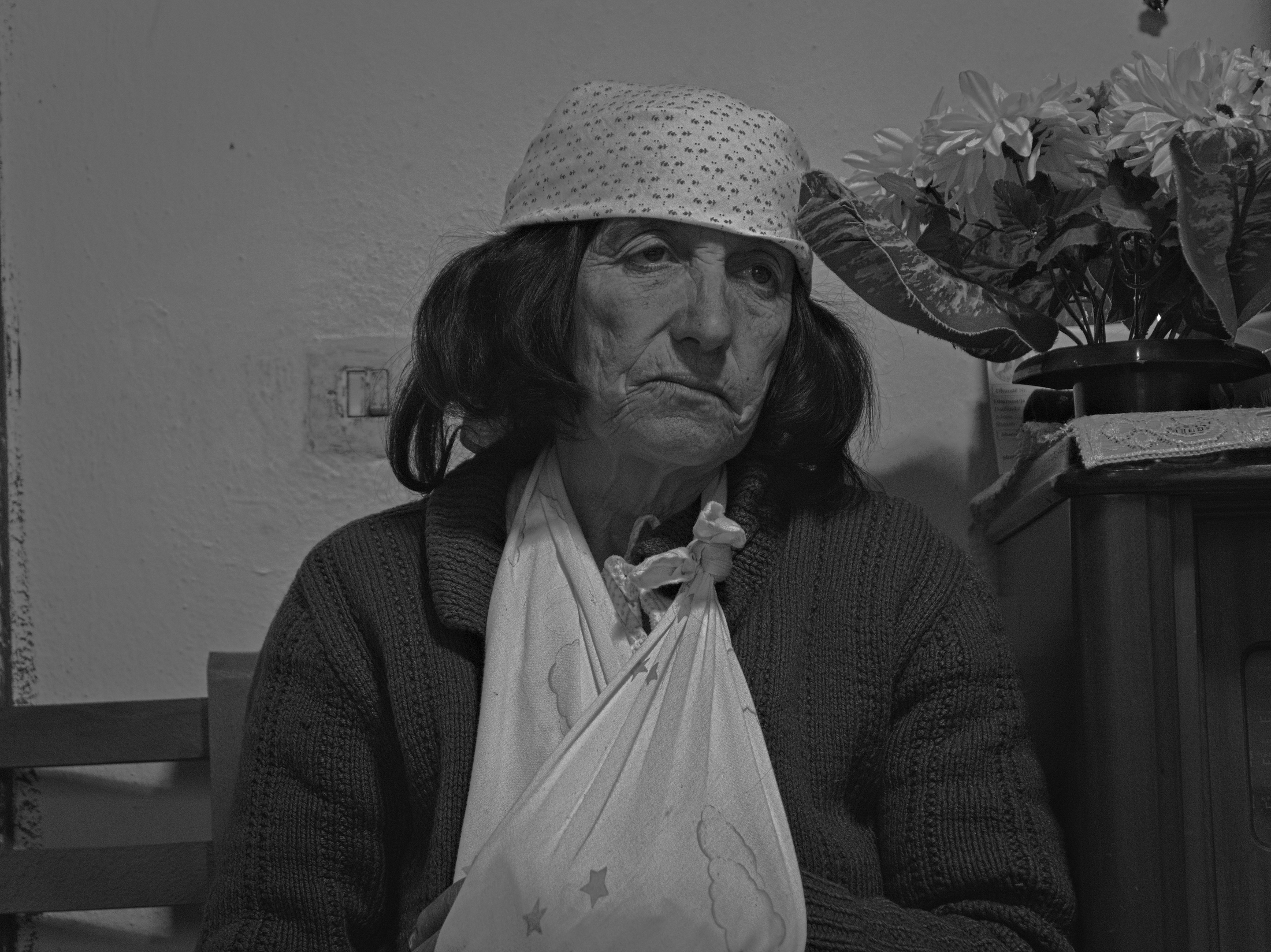 Old woman in traditional dress, Gur I Zi, Albania