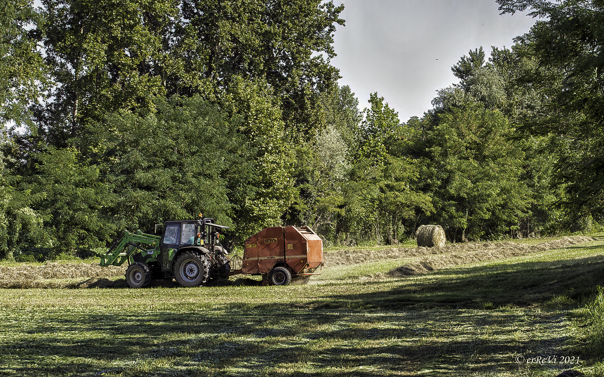 The first bale of the afternoon..