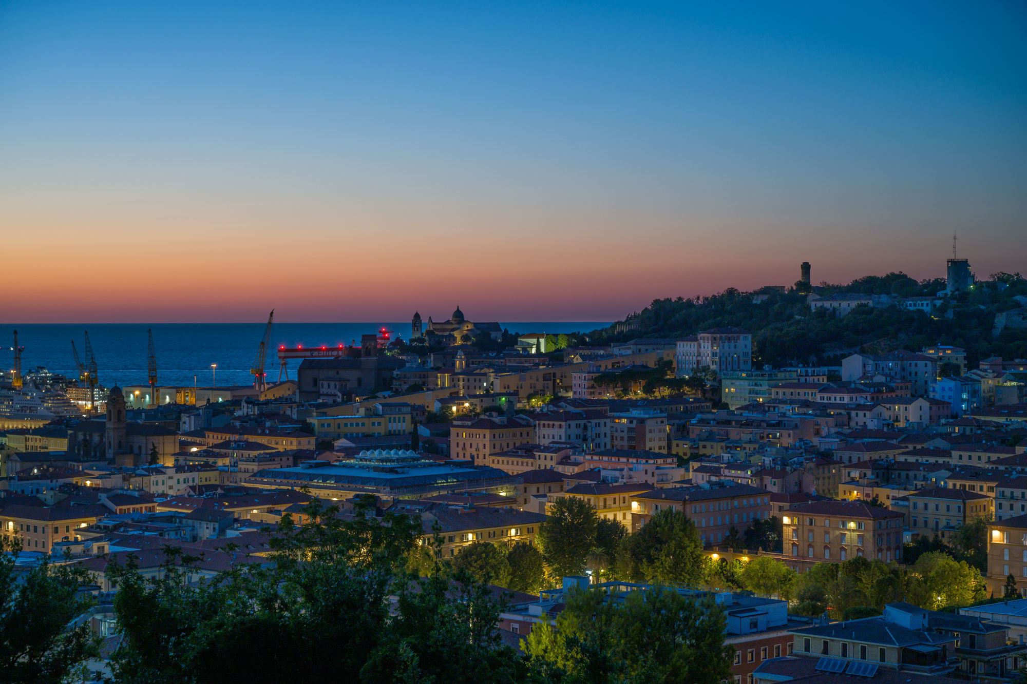 Tramonto dal parco del Pincio di Ancona