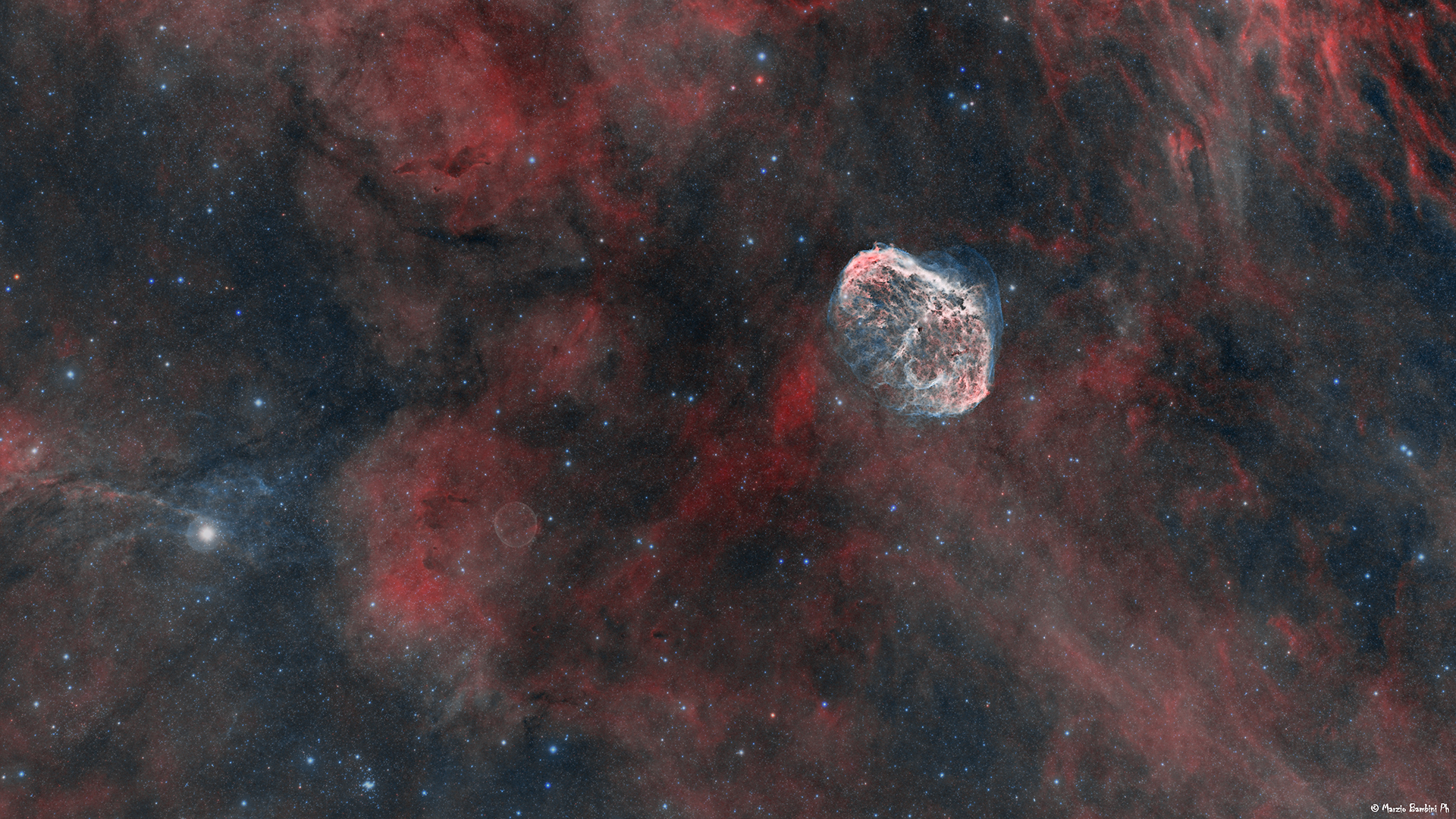 NGC 6888 Crescent Nebula and PNG 75.5+1.7 Soap Bubble