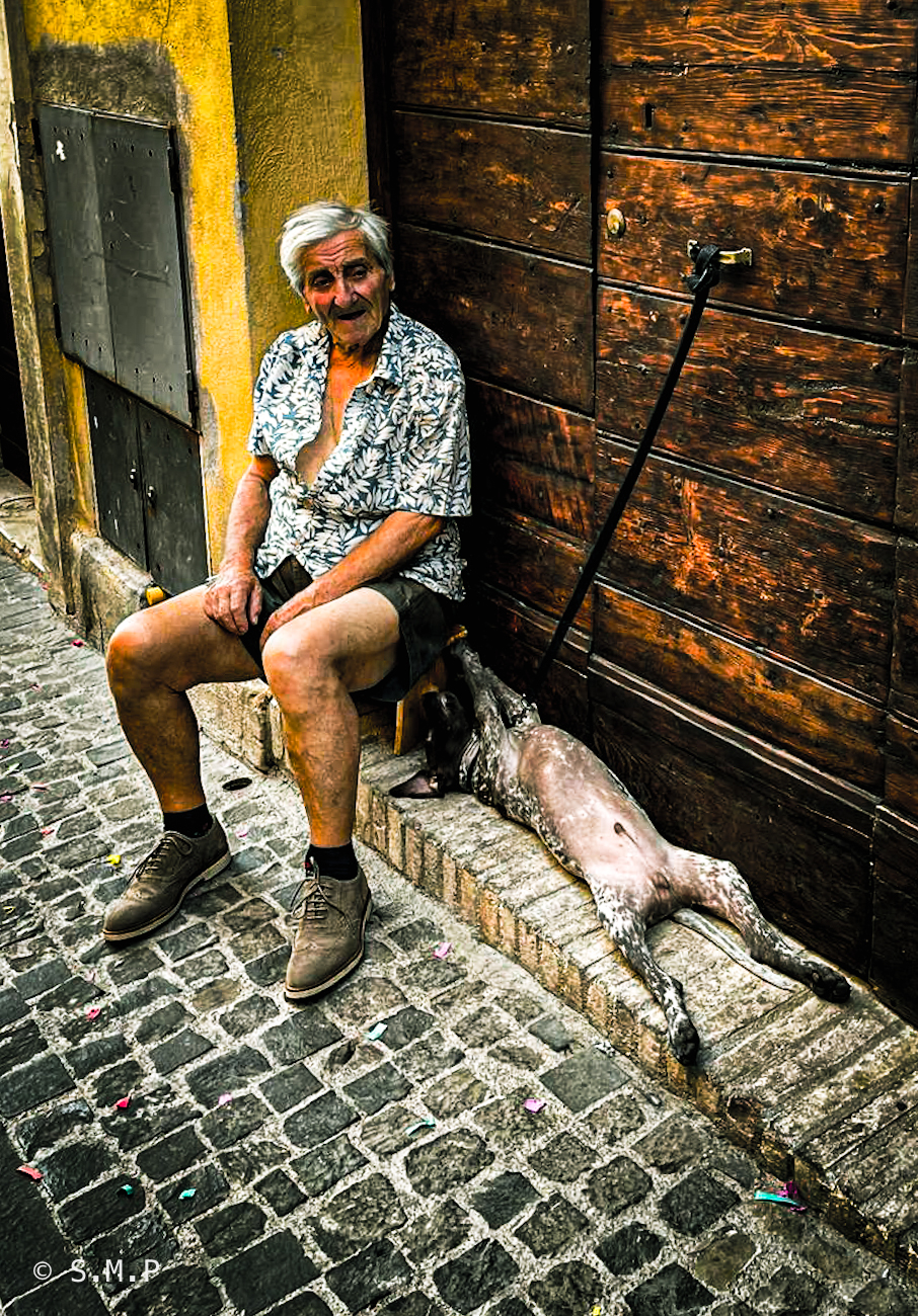 Elderly with dog