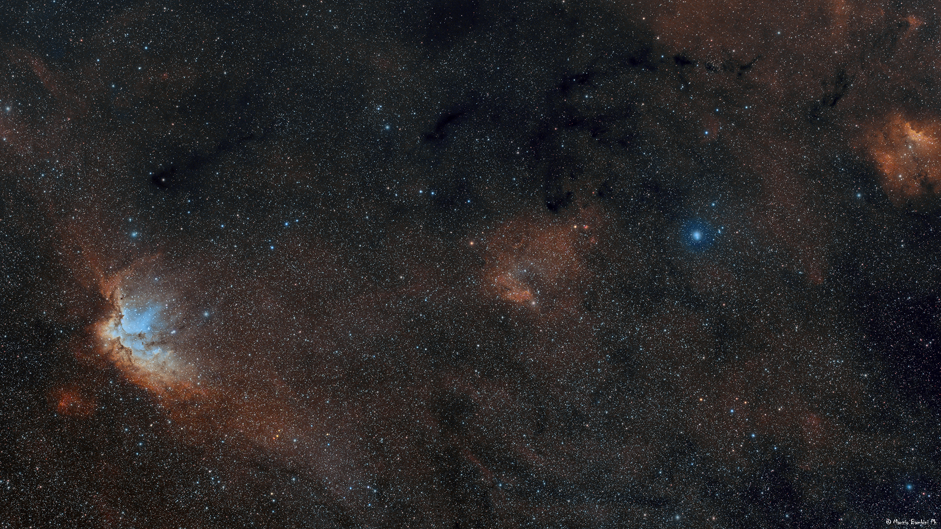 NGC 7380 Wizard Nebula e vicini