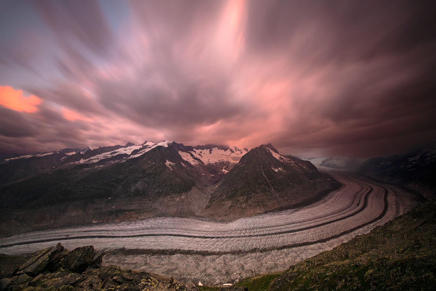 tempesta in arrivo al Ghiacciaio Aletsch