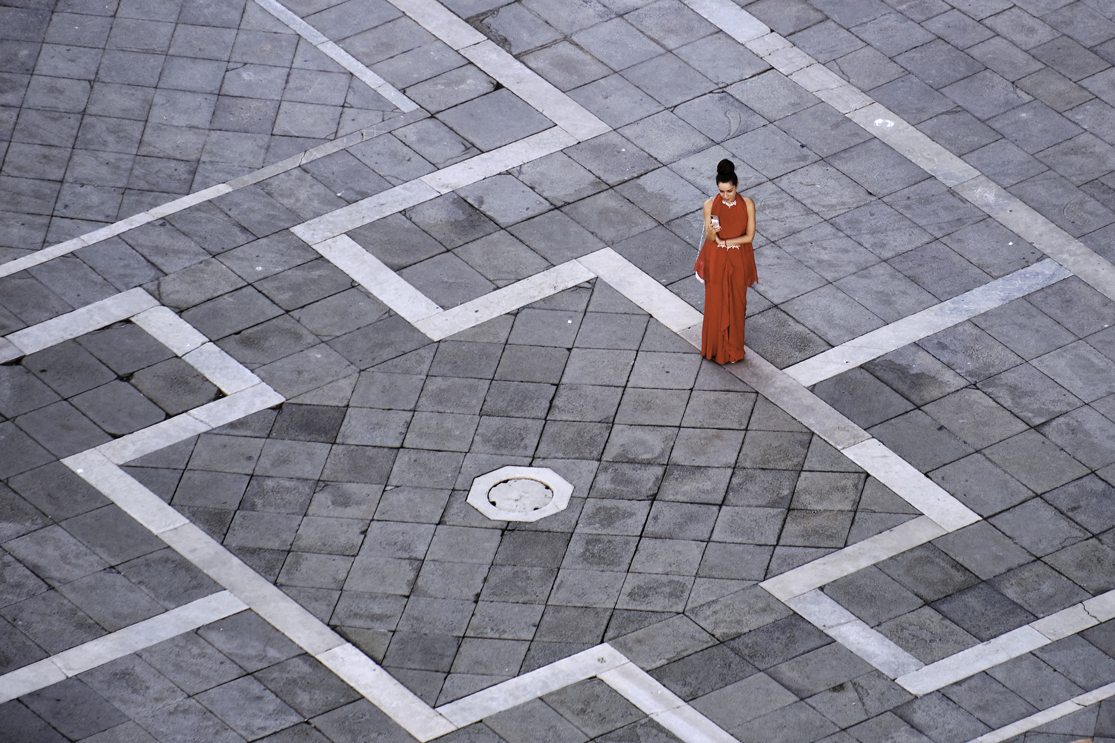 The Lady in Red of St. Mark's Square