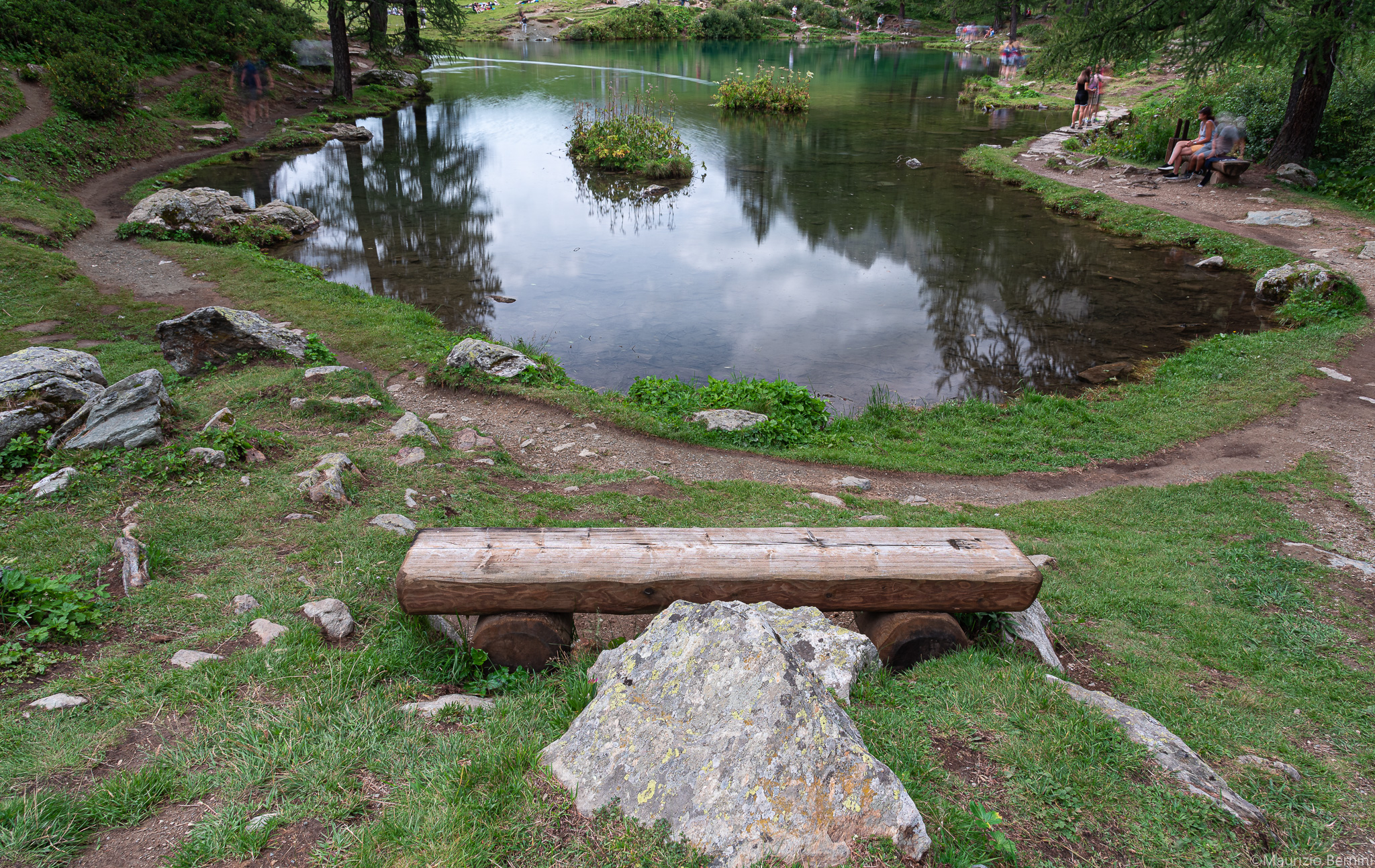Glimpse of blue lake