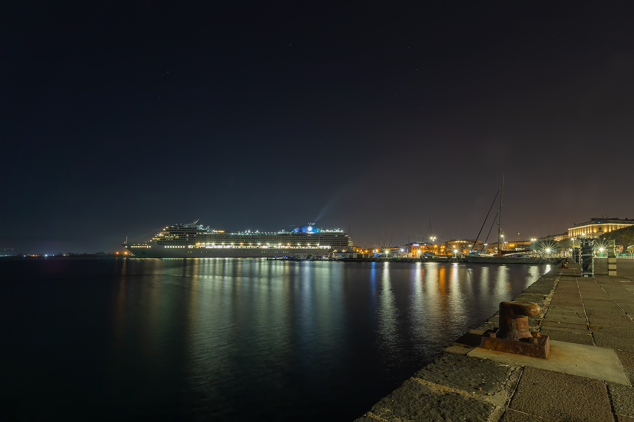 Night at the Marina of Syracuse