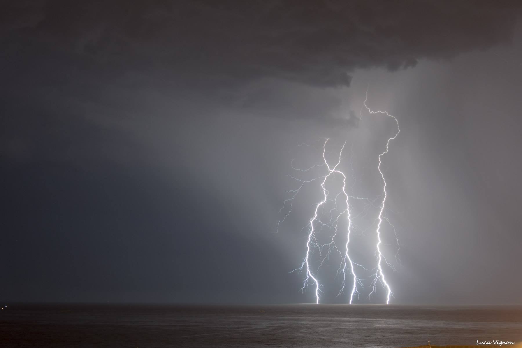 Lightning on the sea