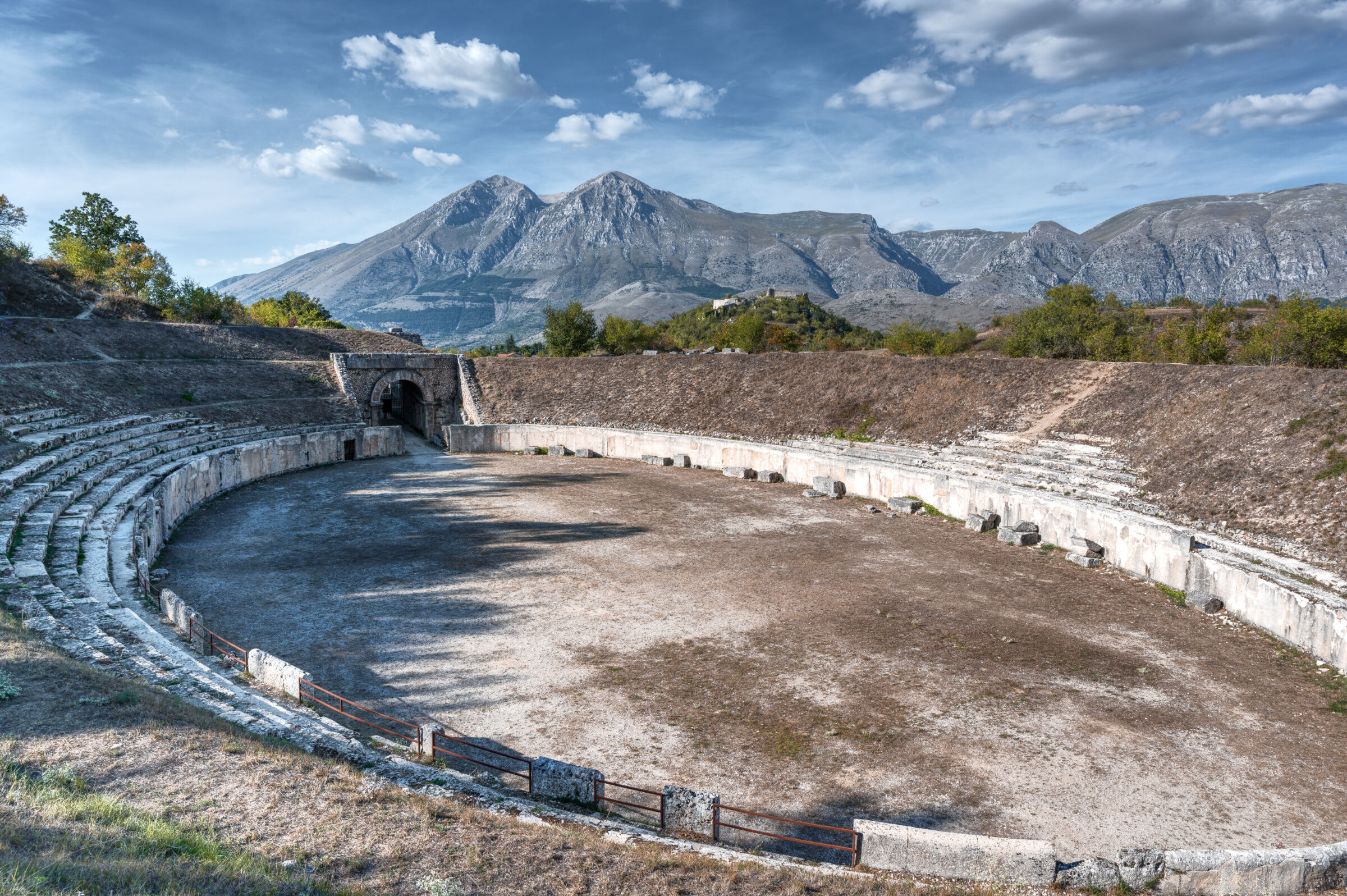 Alba Fucens - Amphitheatre and Monte Velino