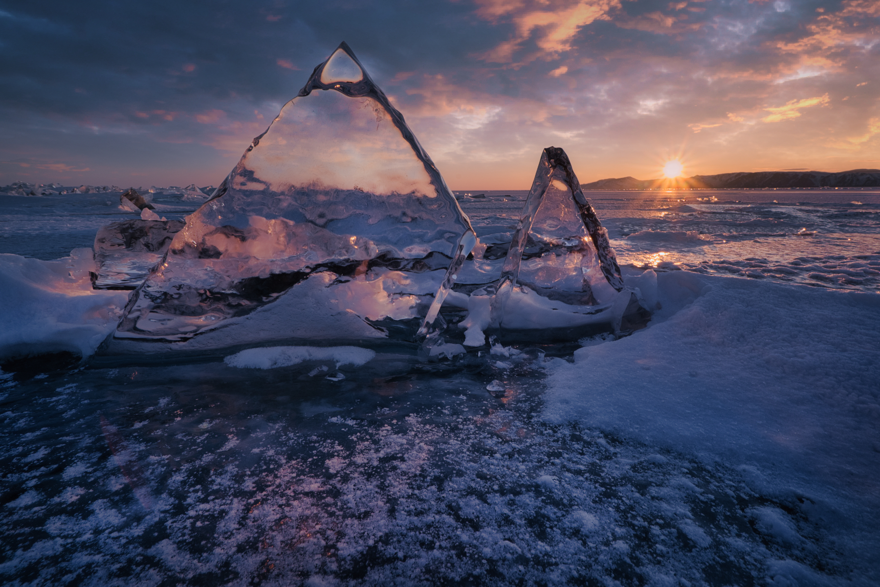 Lake Baikal. Sunset at the Mar Grande