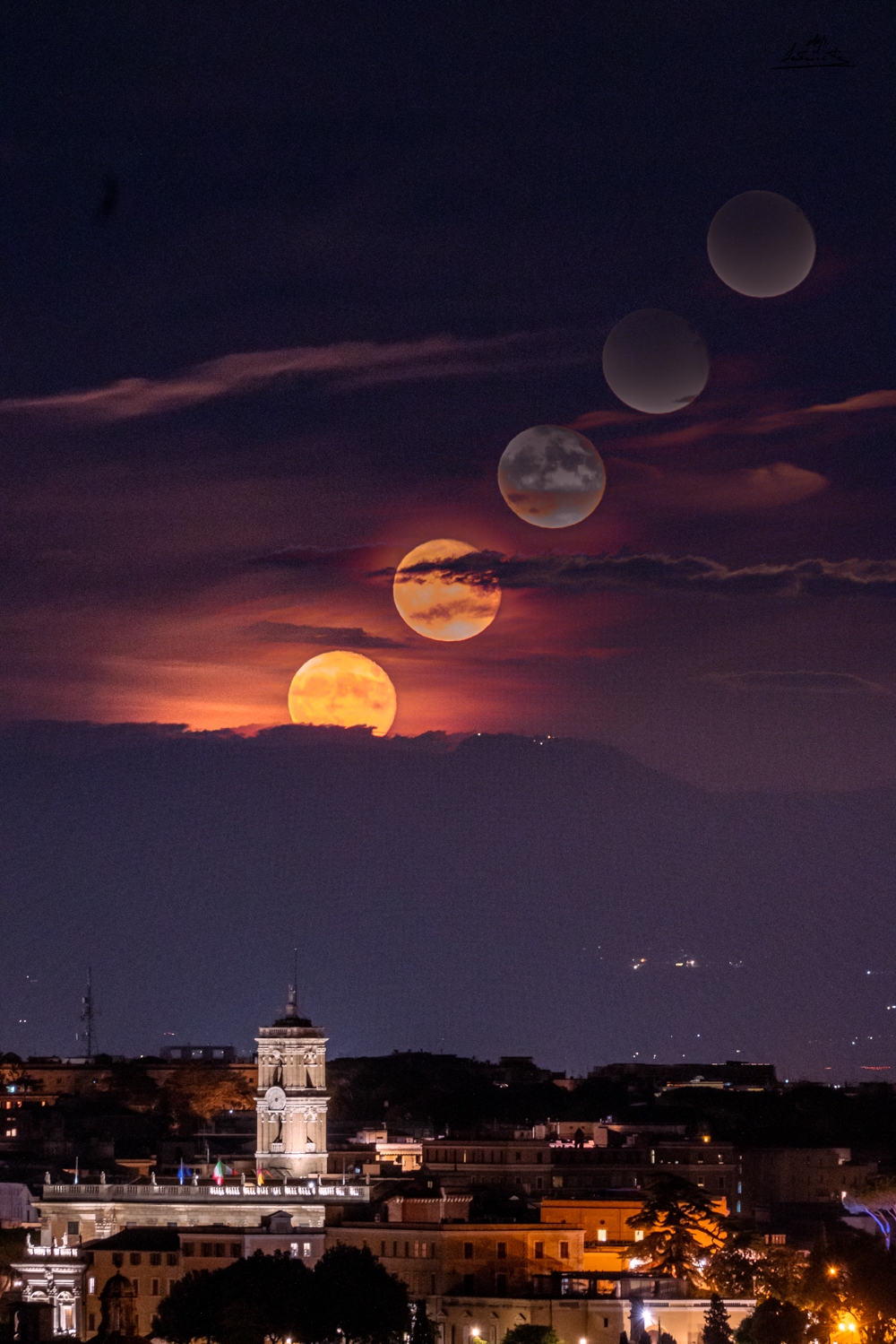 full moon from the Janiculum