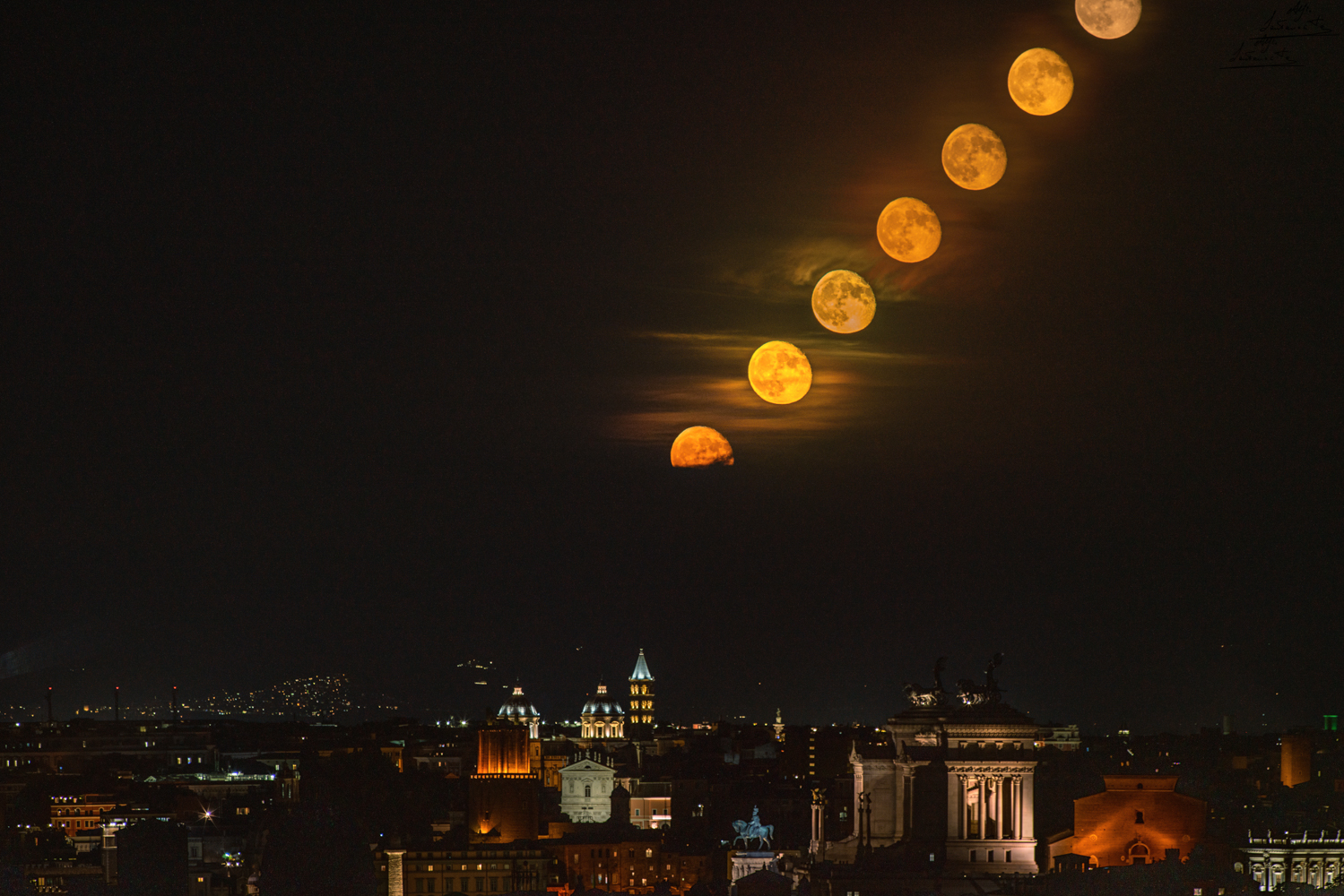The moon over Rome