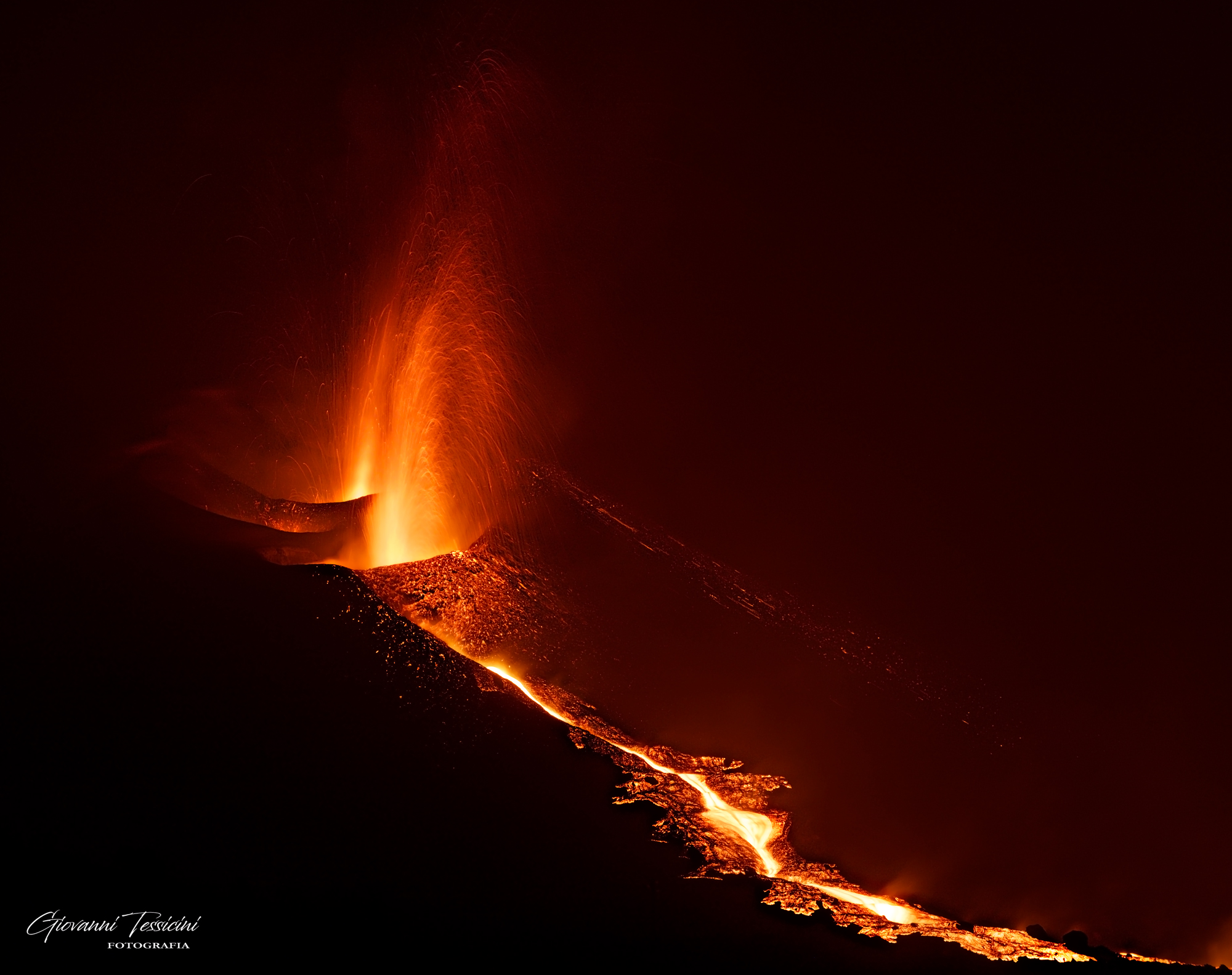 Volcano Cumbre Vieja en La Palma.