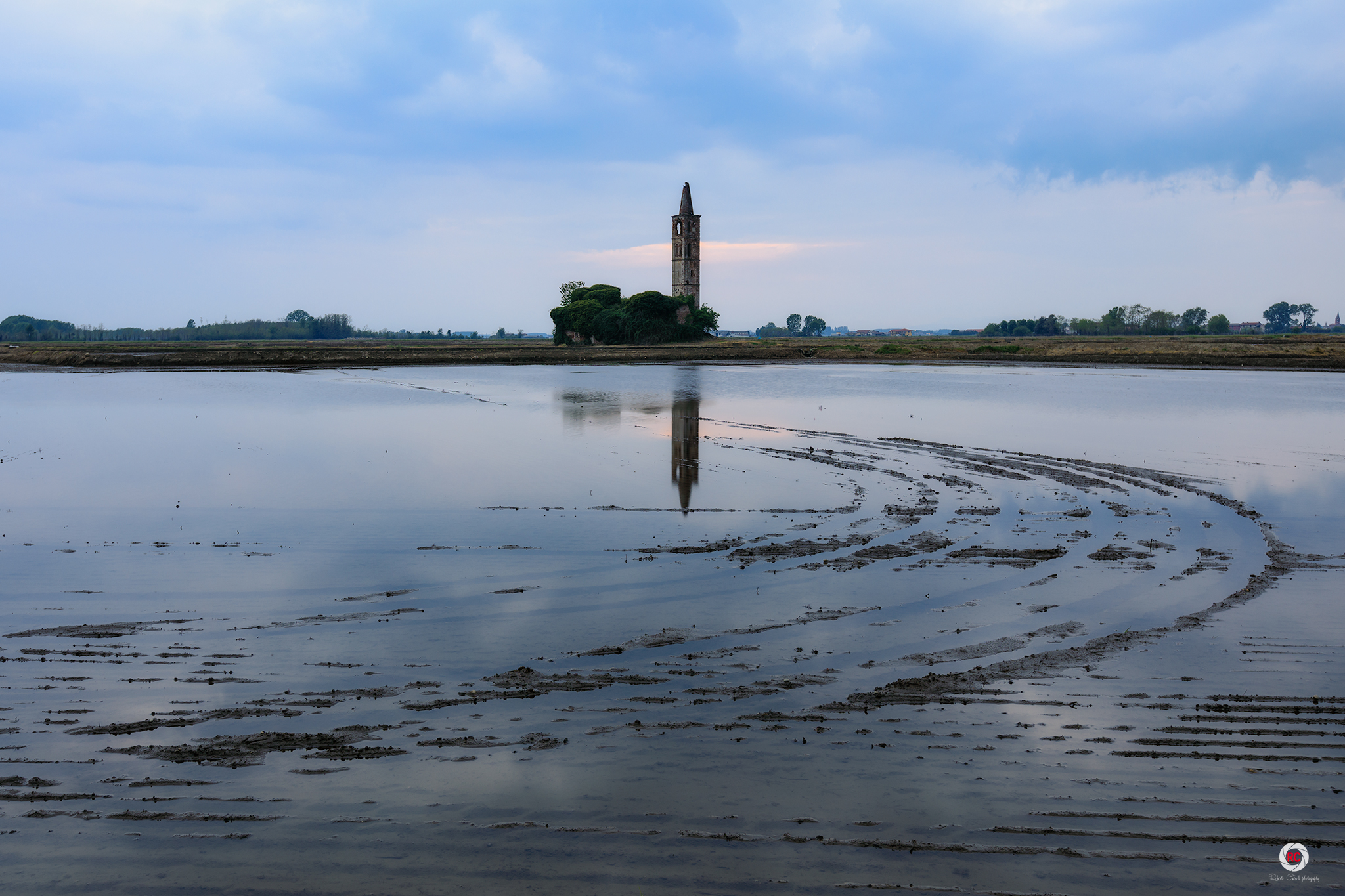 Church in the Vercelli rice fields