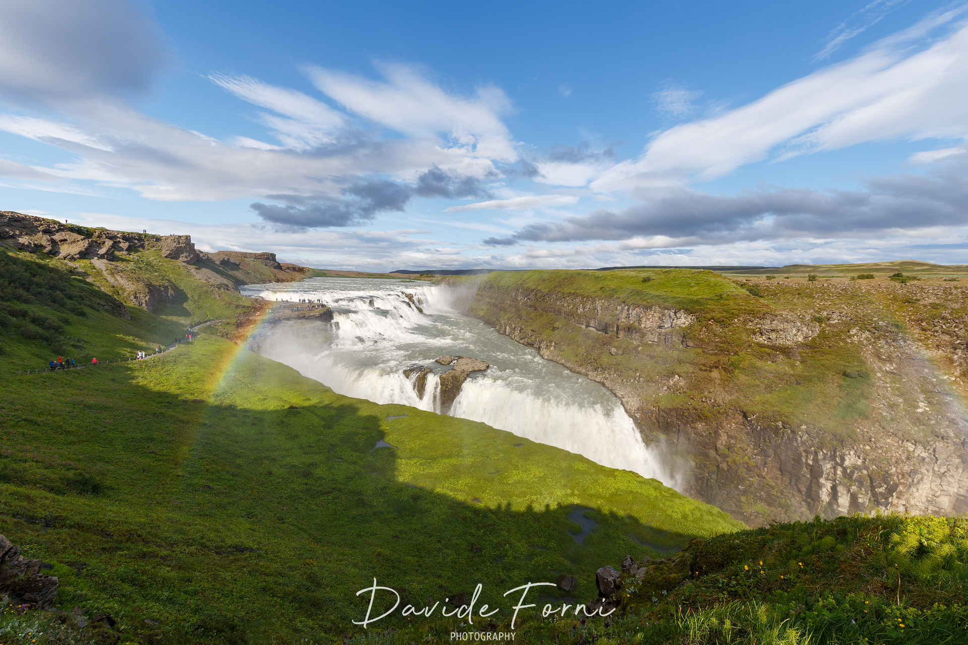 Evening light on Gullfoss waterfall