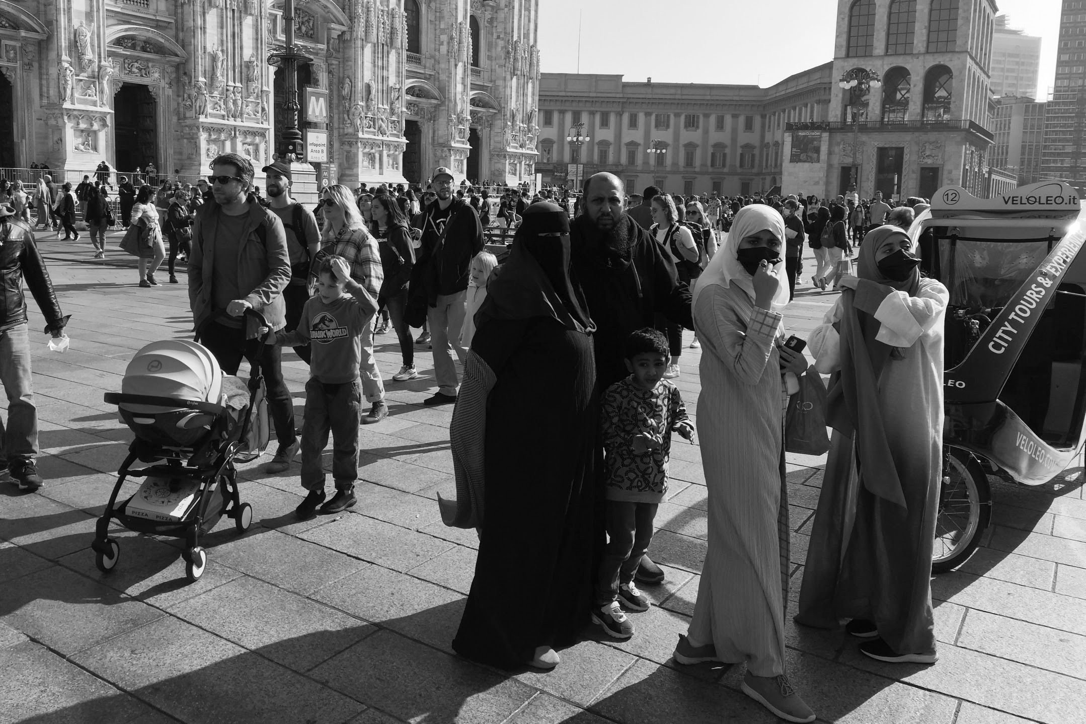 Muslims in Piazza Duomo