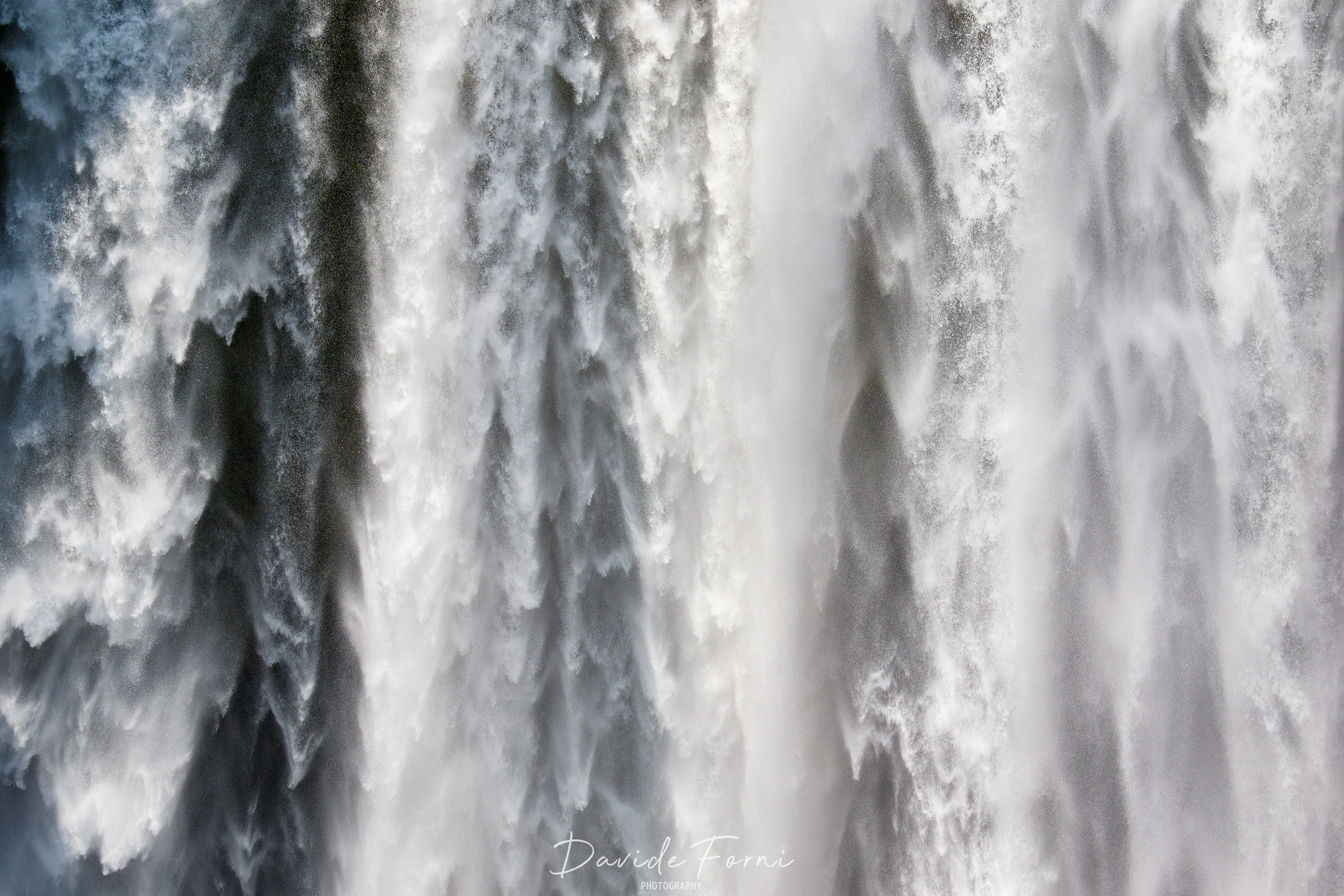 Skogafoss, detail of the huge flow of water