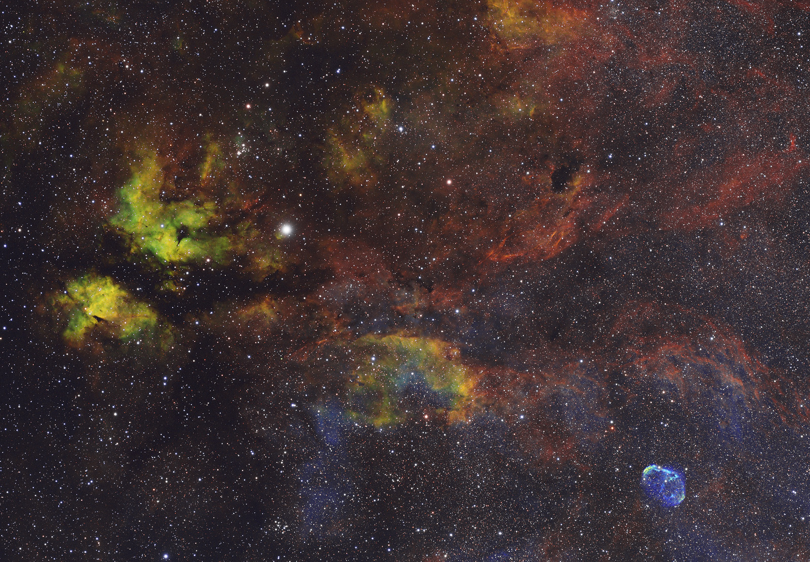 gamma cygni e crescent nebula (rgb + sho)