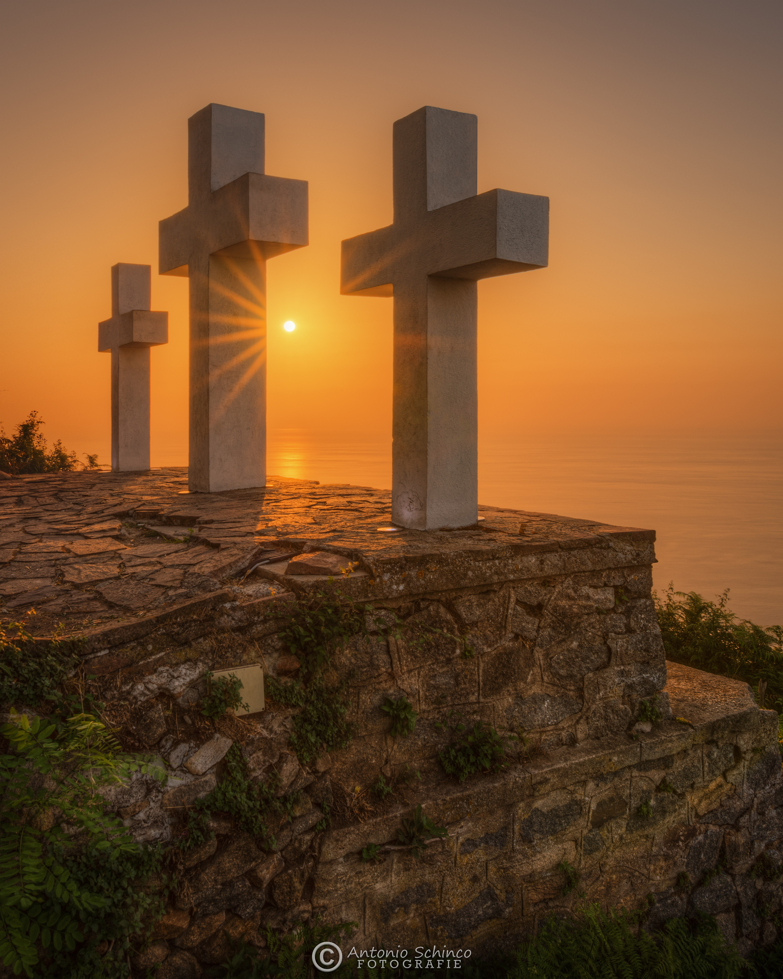 The Three Crosses at Sunset
