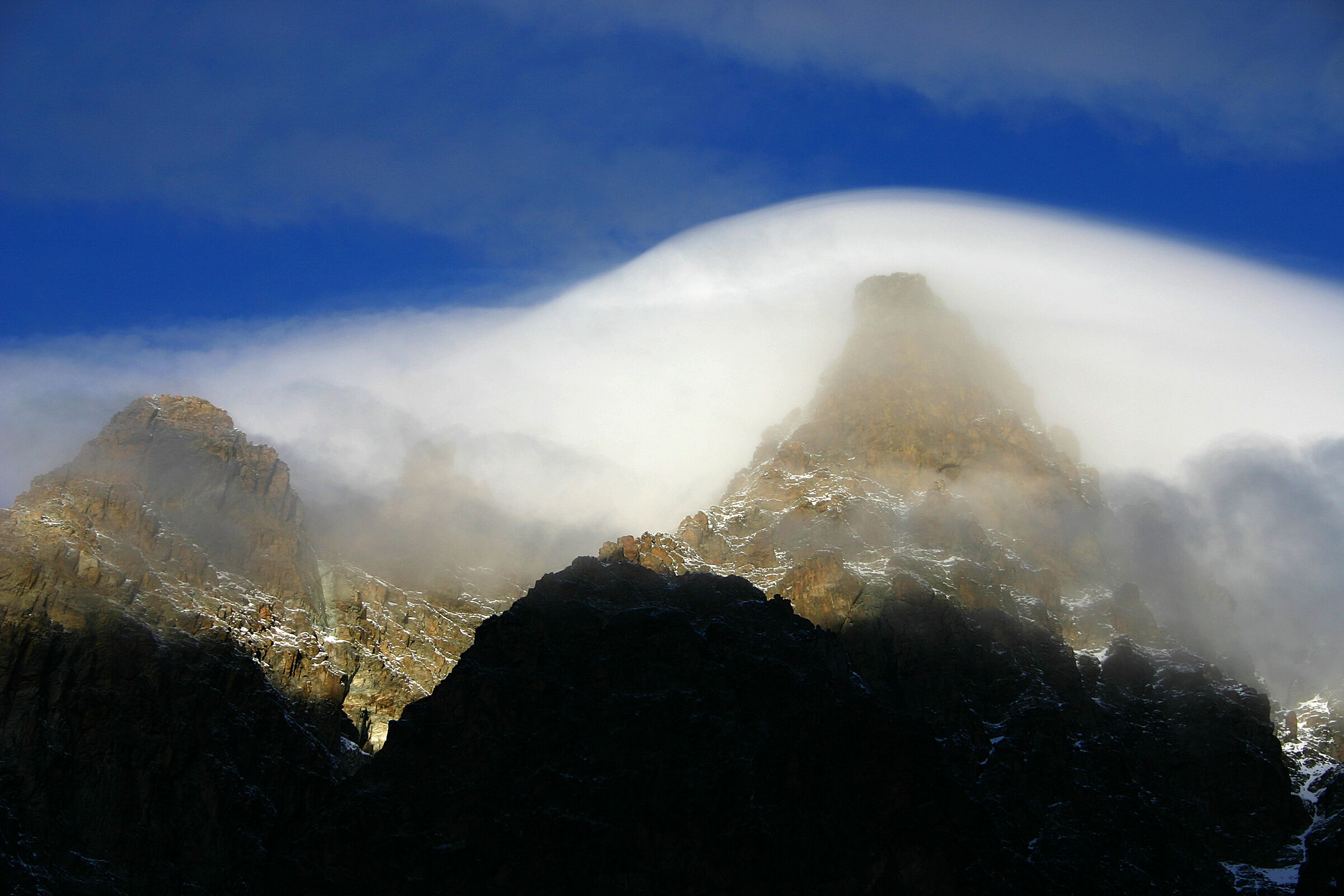 Covered with clouds over Monviso