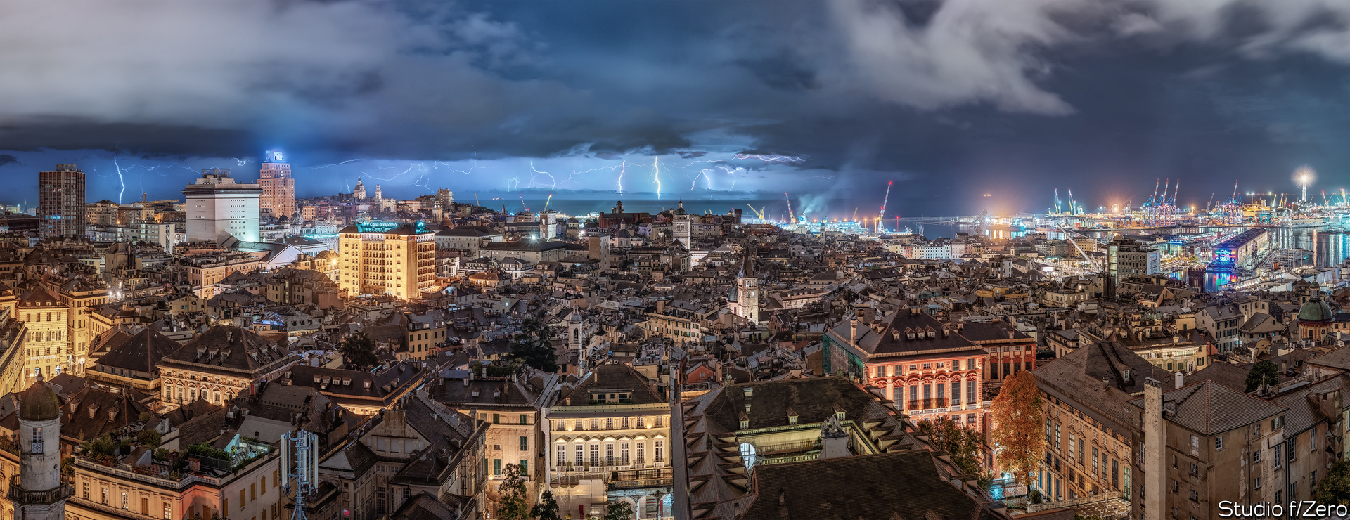Lightning over the city