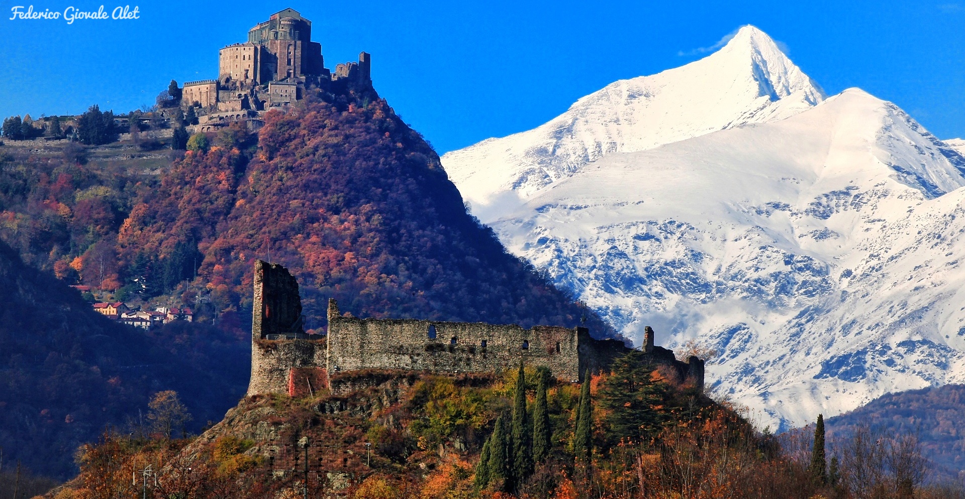 The three lookouts of the Val di Susa between autumn and win...