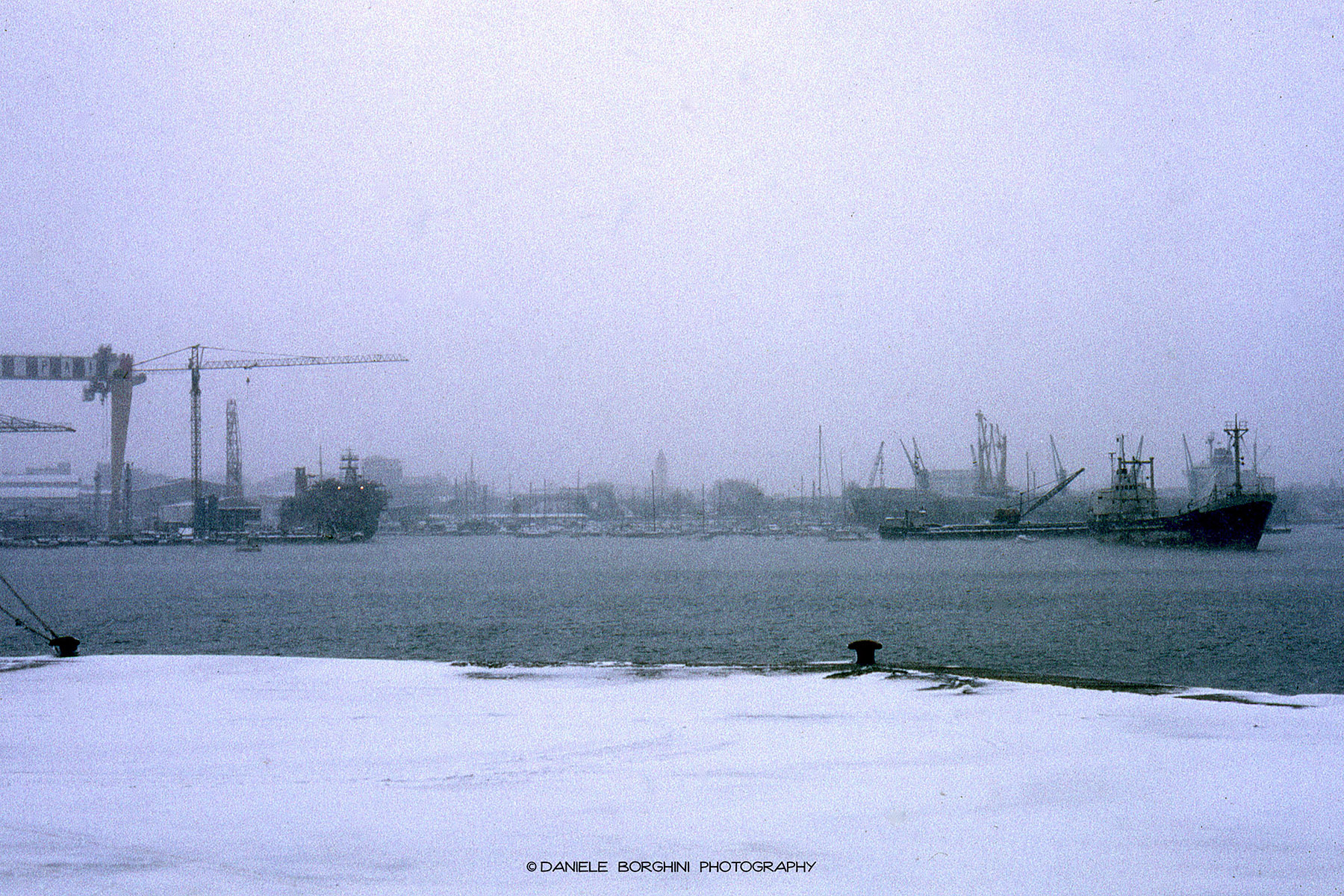 Snow at the port
