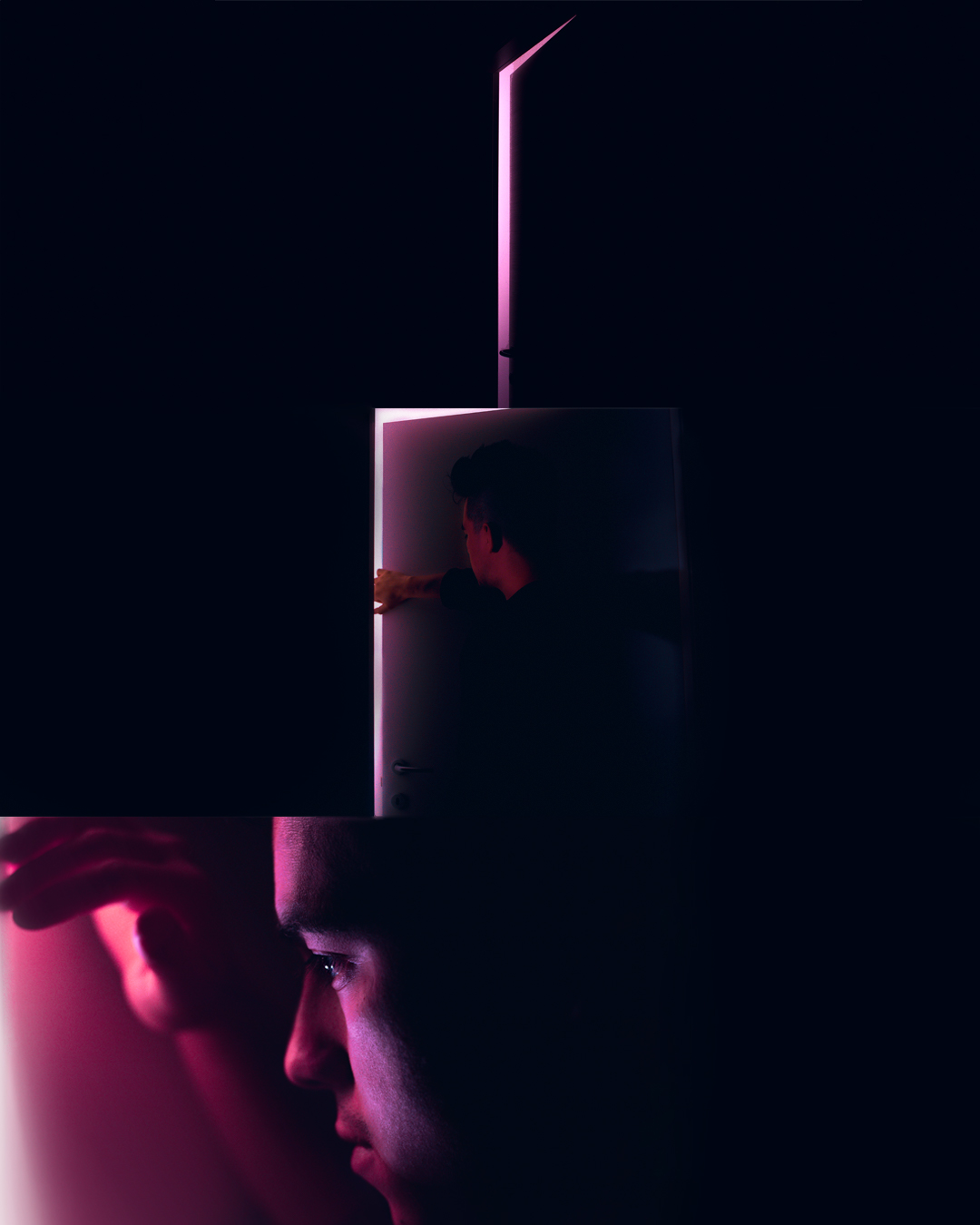 Behind the door - Selfportrait