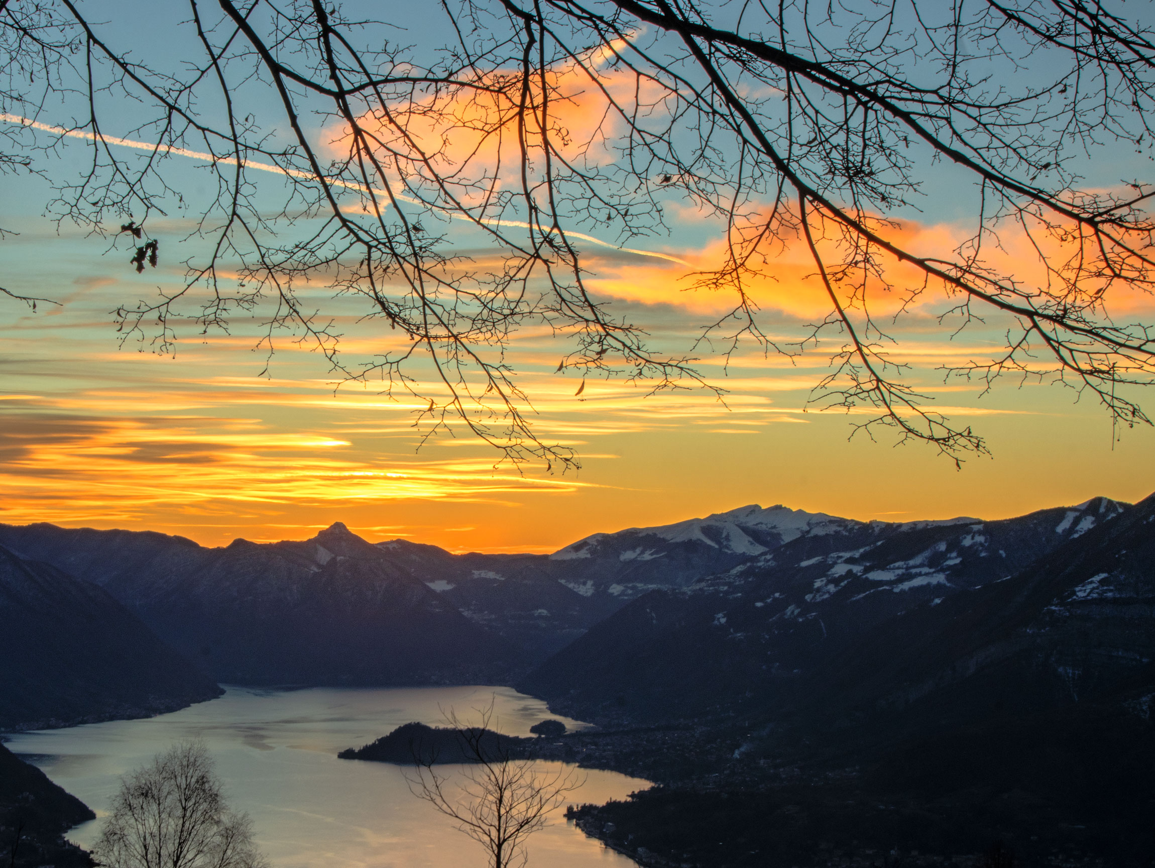 Sunset over the lake