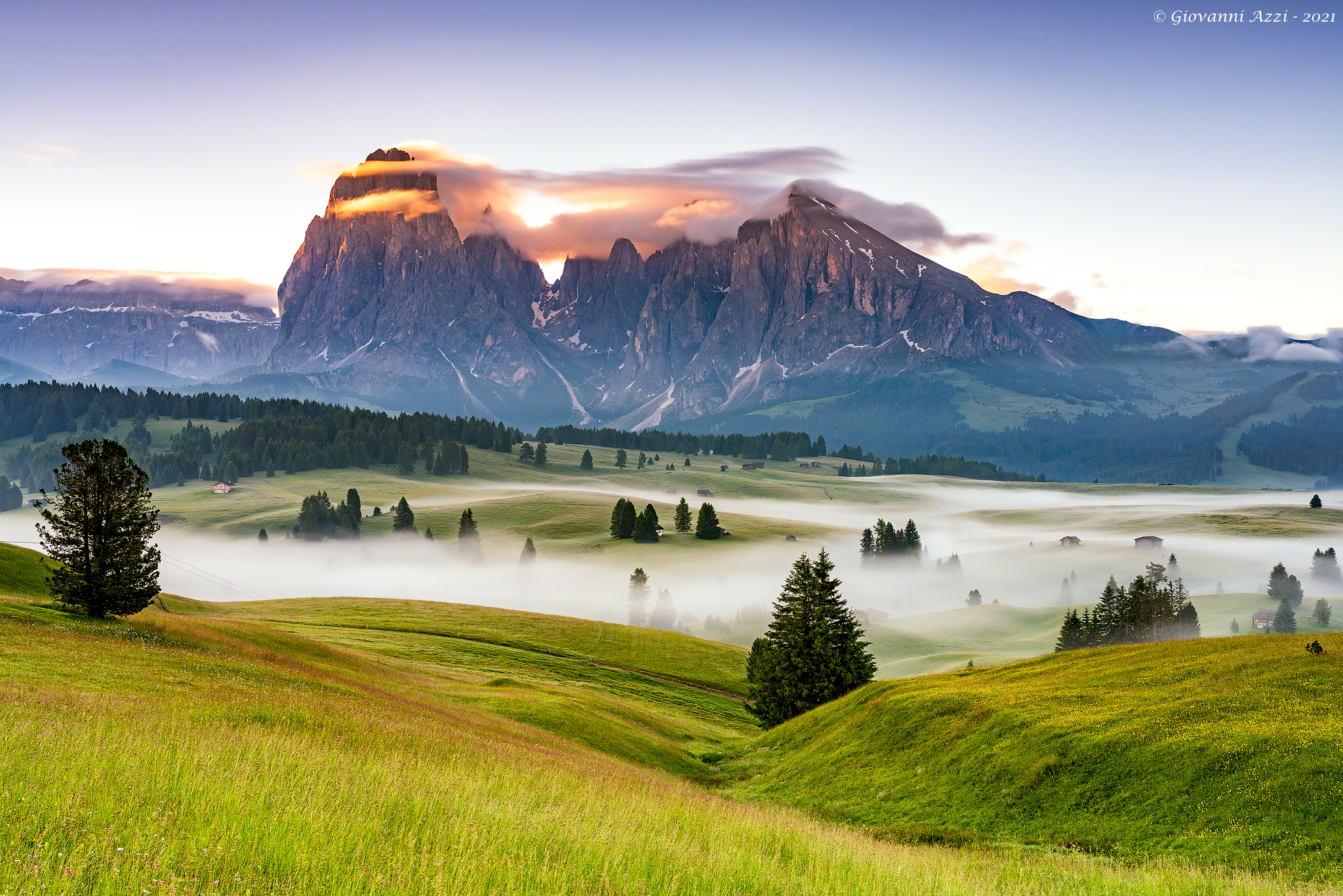 Summer sunrise at the Alpe di Siusi