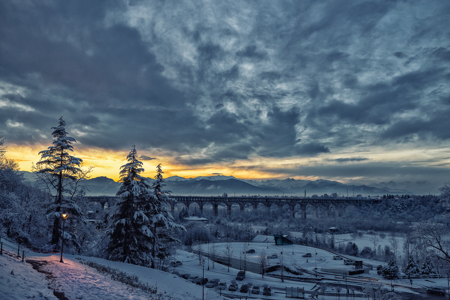 Sunset and Snow in Cuneo