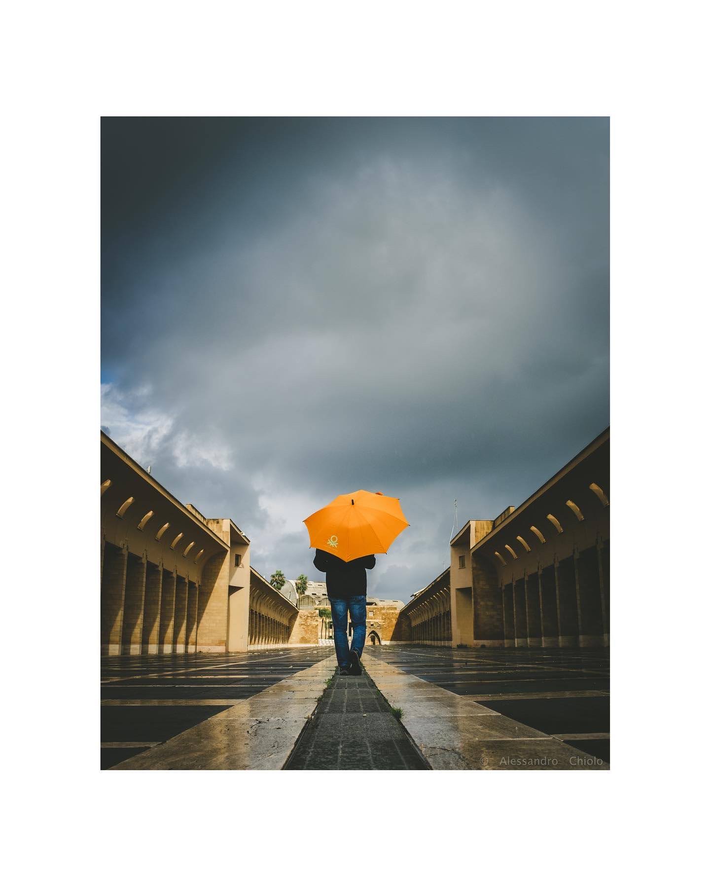 walking under the rain