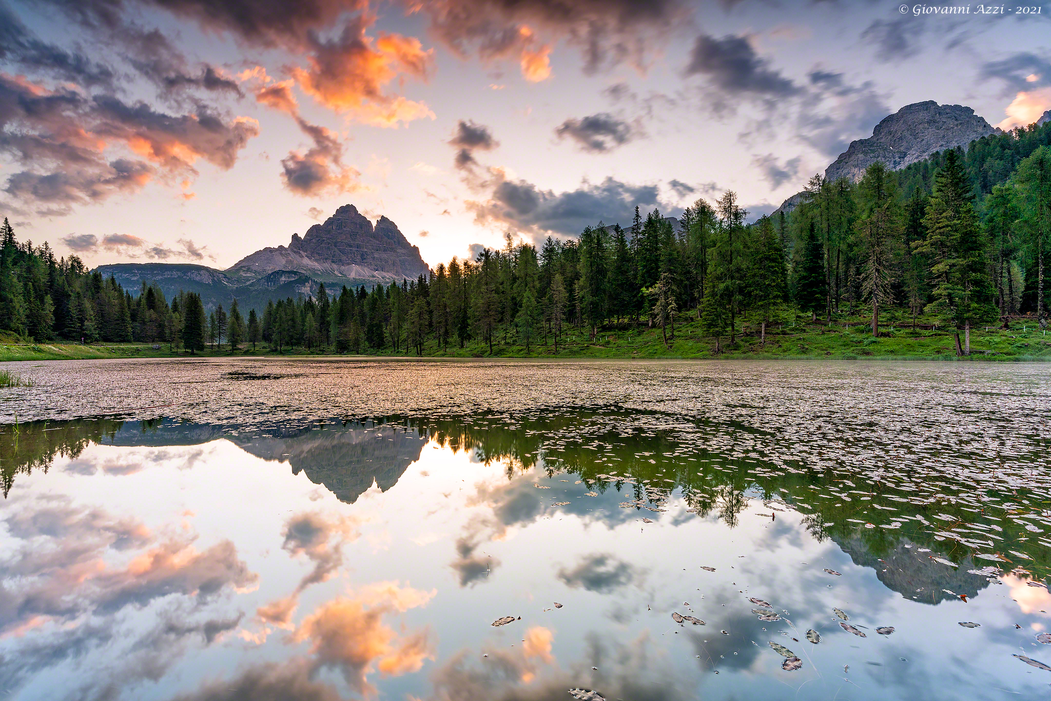 Sunrise at Lake Antorno