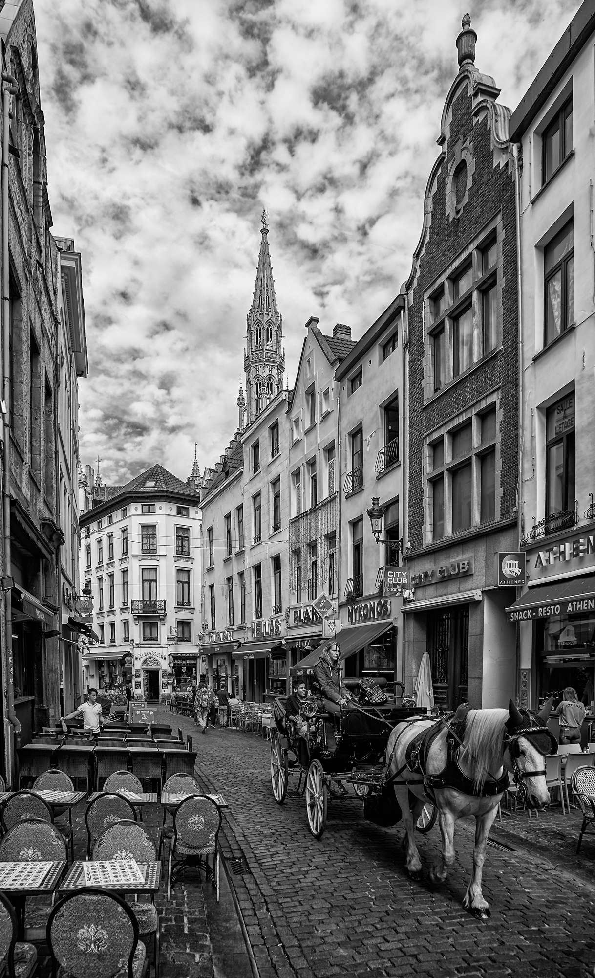 Tourists in carriages