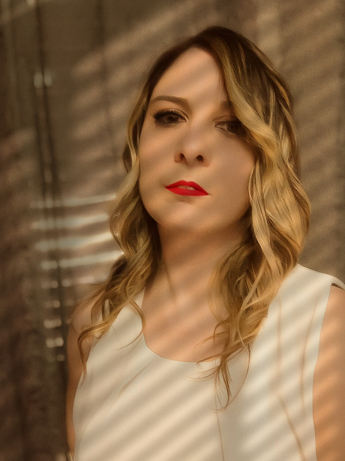 Portrait of my wife with mobile phone