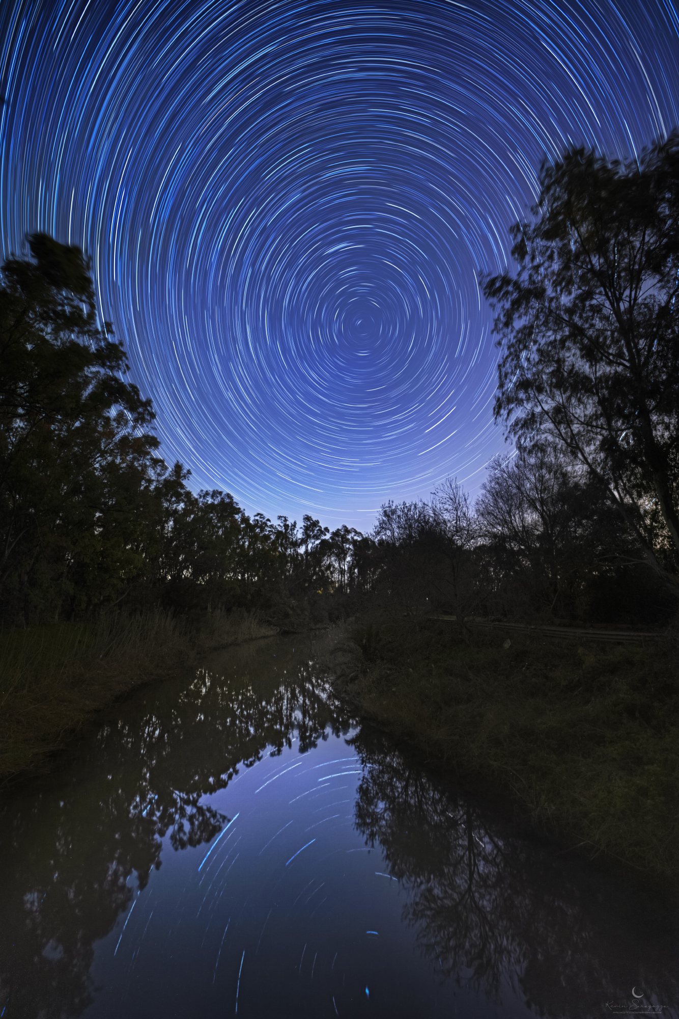 Startrail al fiume Ciane