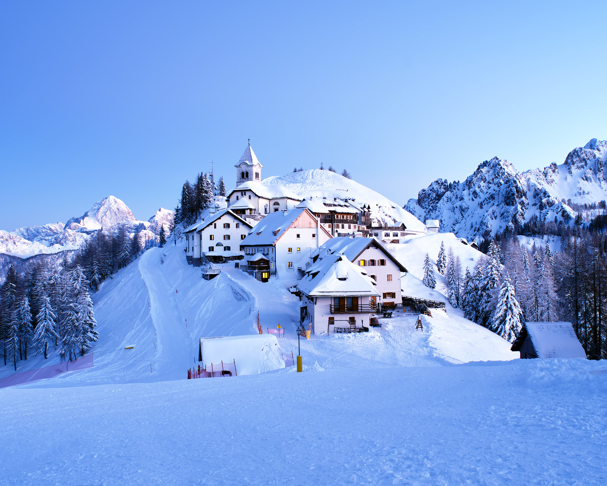 Mount Lussari at sunset