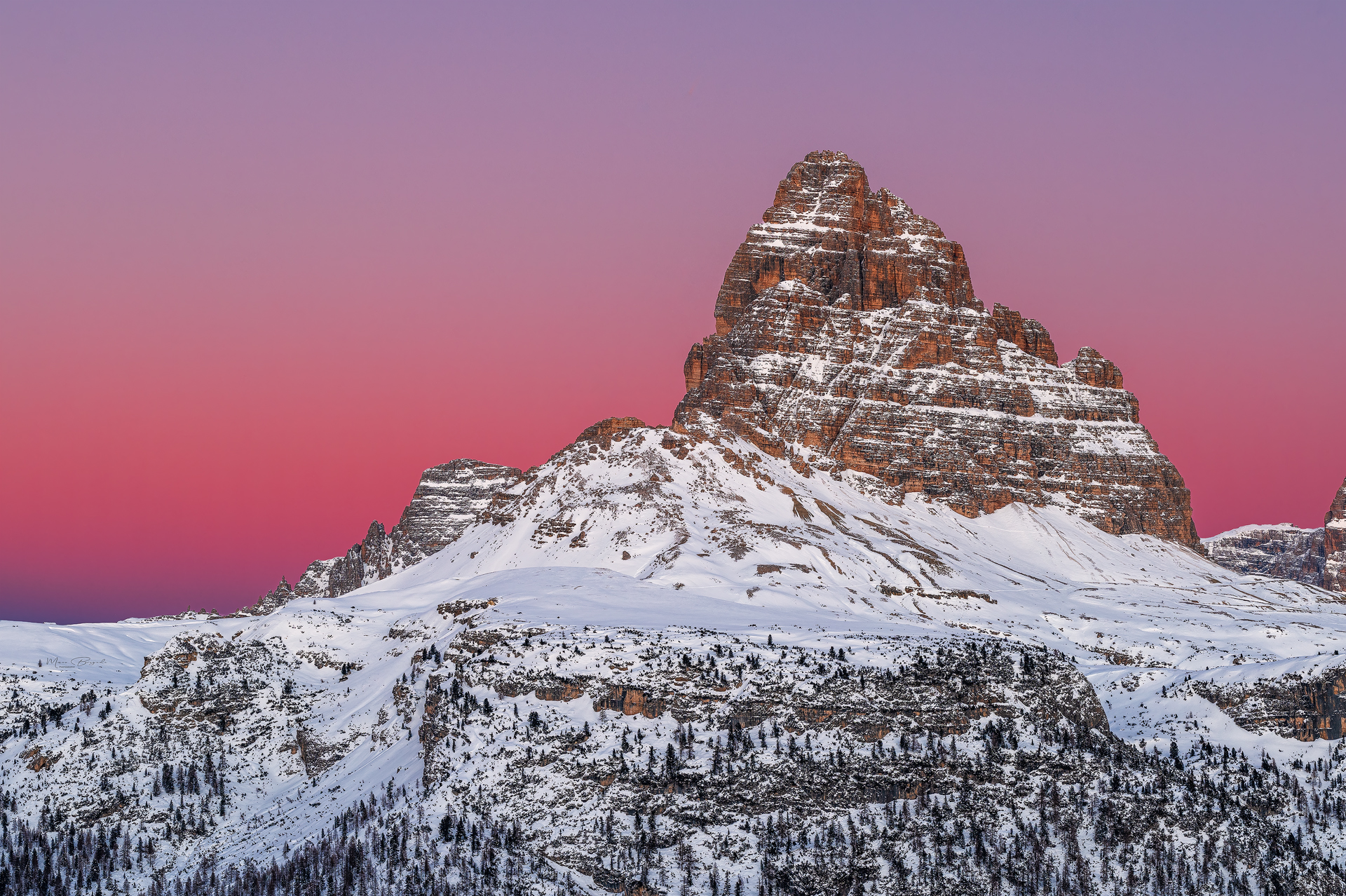 Tramonti invernali-Tre Cime di Lavaredo