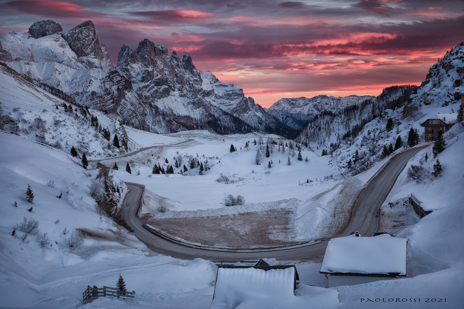 Sunset at Passo Rolle...