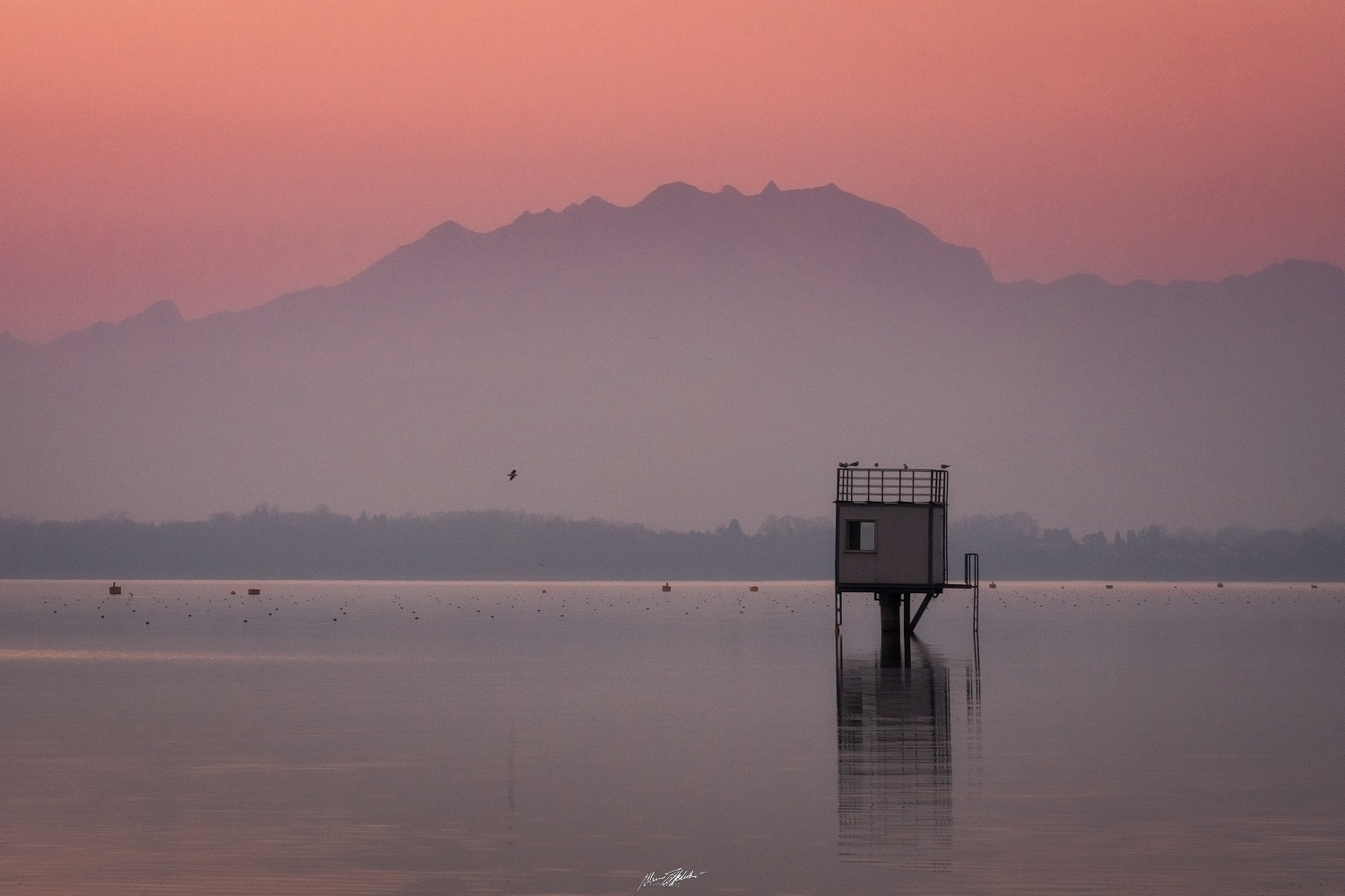 Tramonto con Il Rosa sullo sfondo