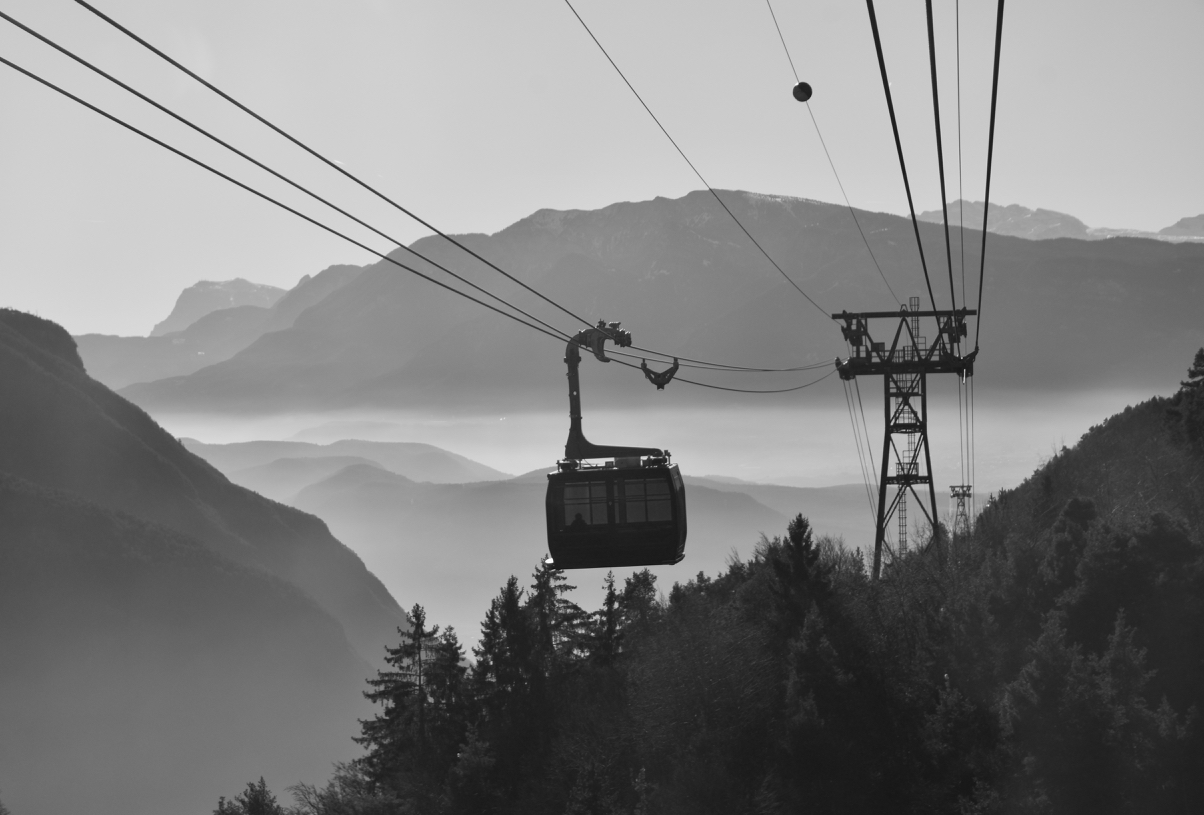 Renon verso Bolzano in funivia