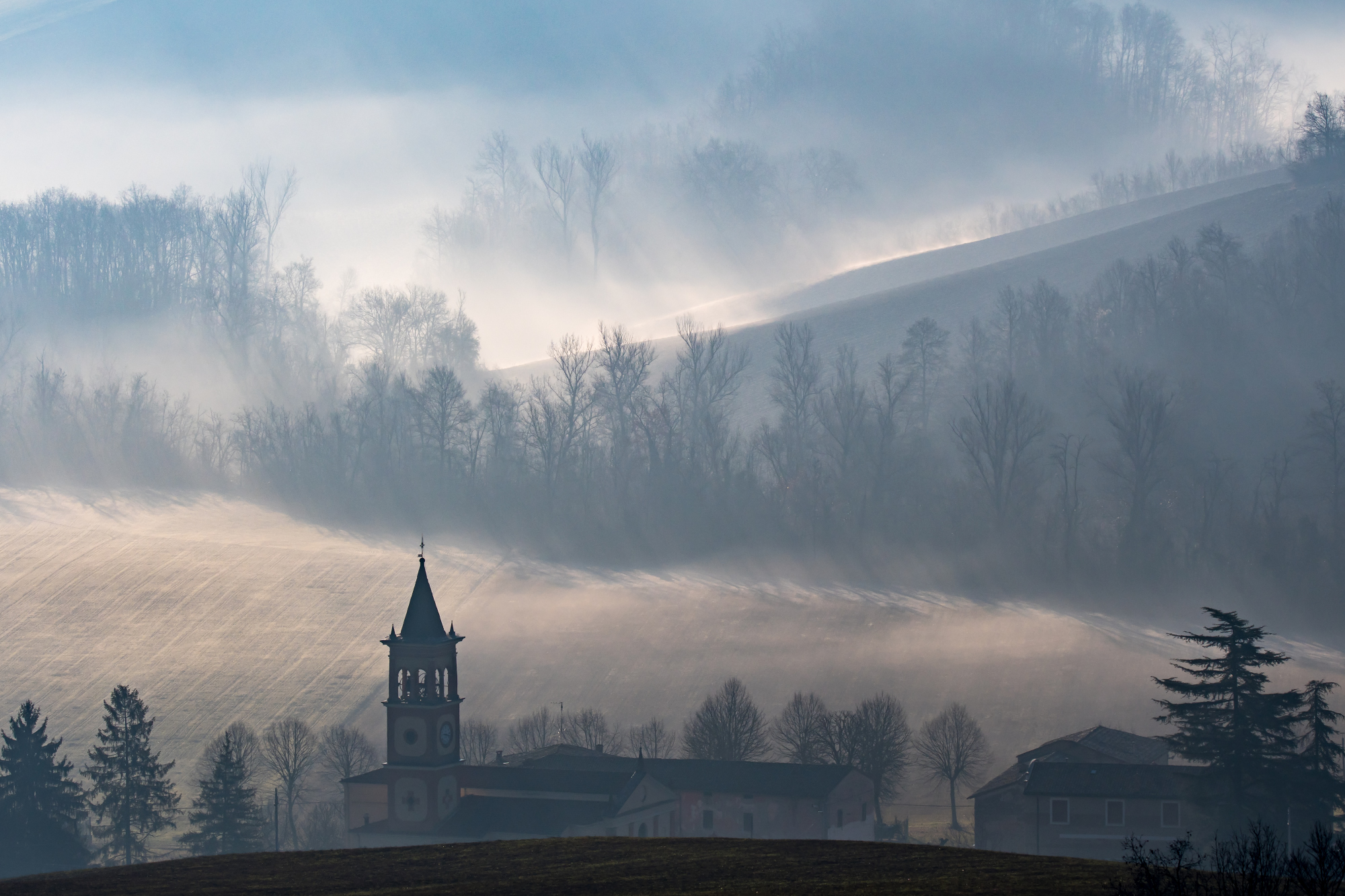 Nebbia  a Pieve Cusignano