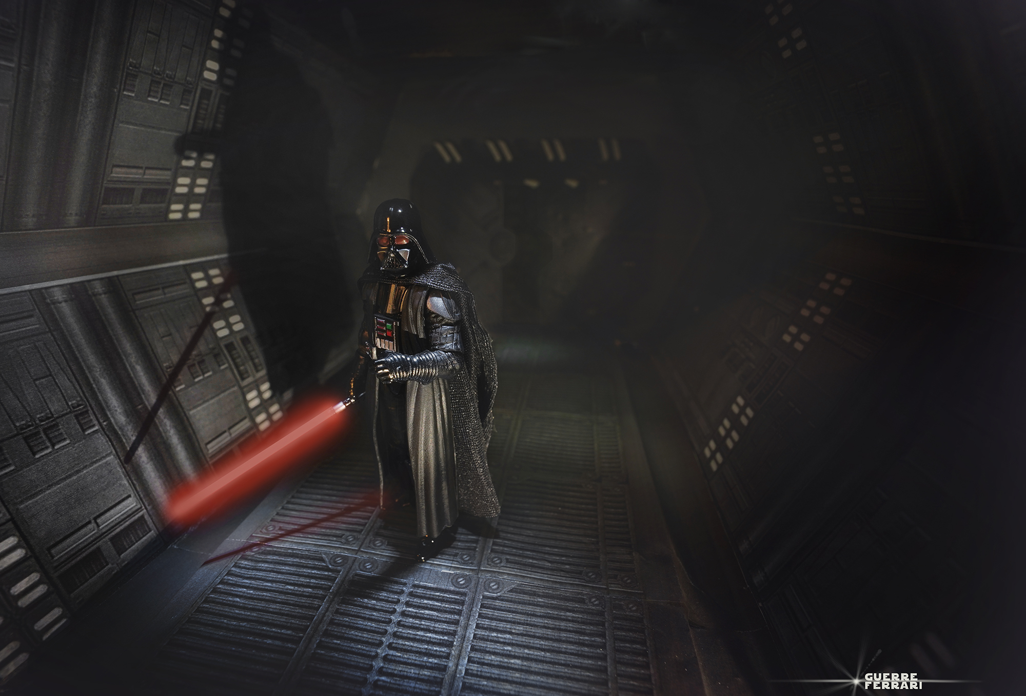 Diorama auto costruito con soggetto da 10 cm