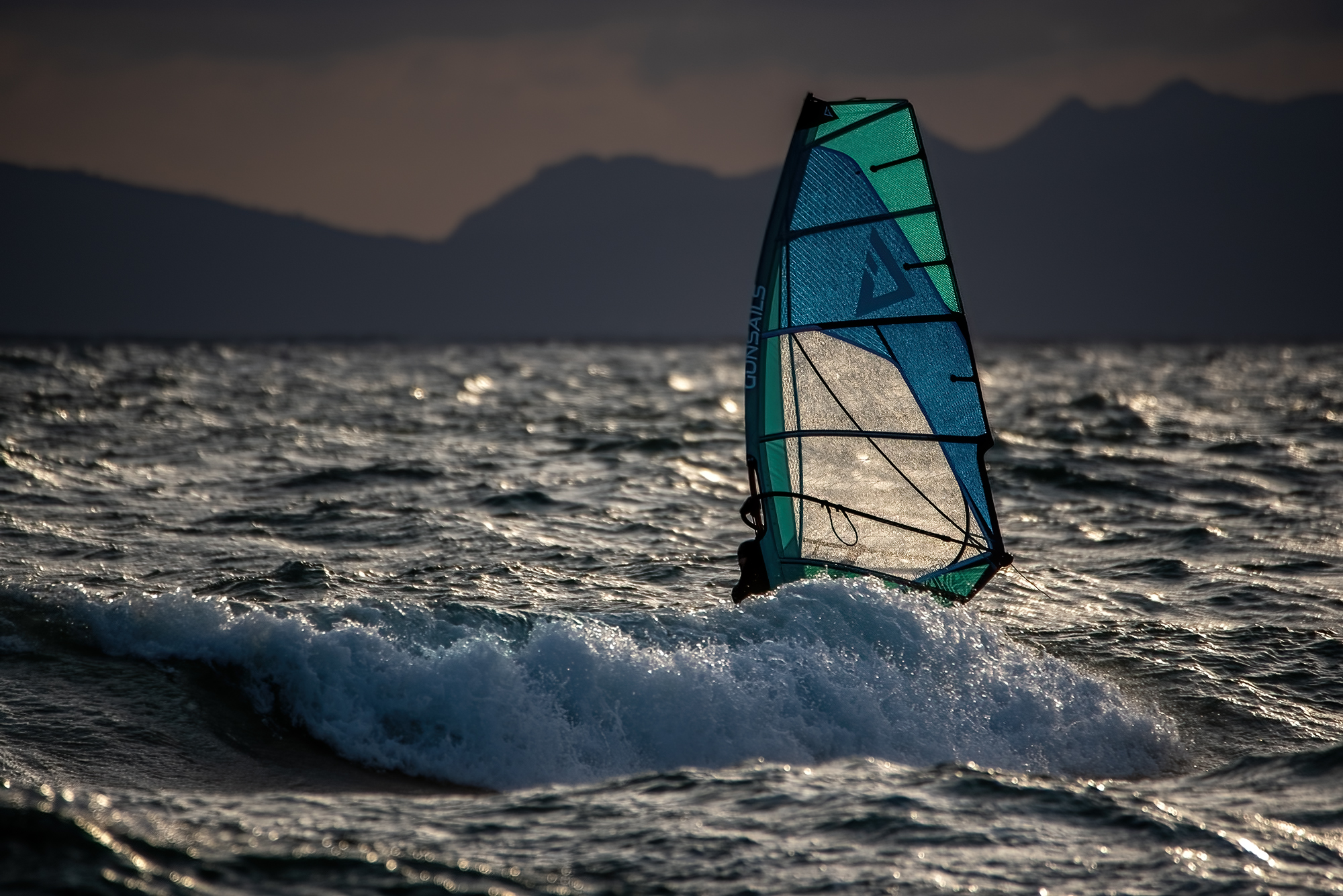 Wind surfing in the Gulf of Follonica.