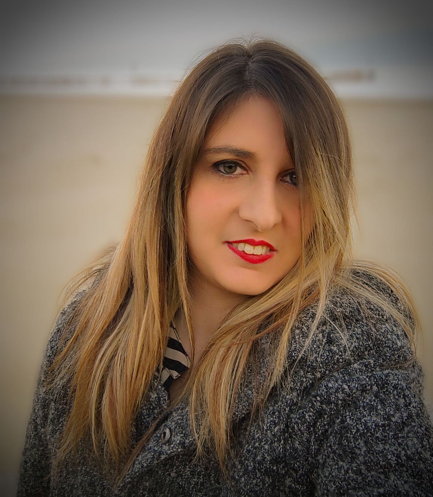 Portrait of my wife with mobile phone